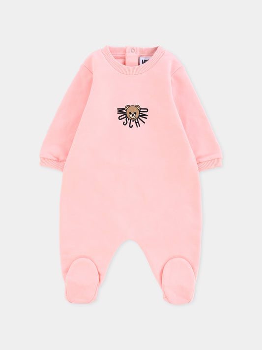 Tutina rosa per neonata con Teddy Bear,Moschino Kids,MNY05L LCA40 50209