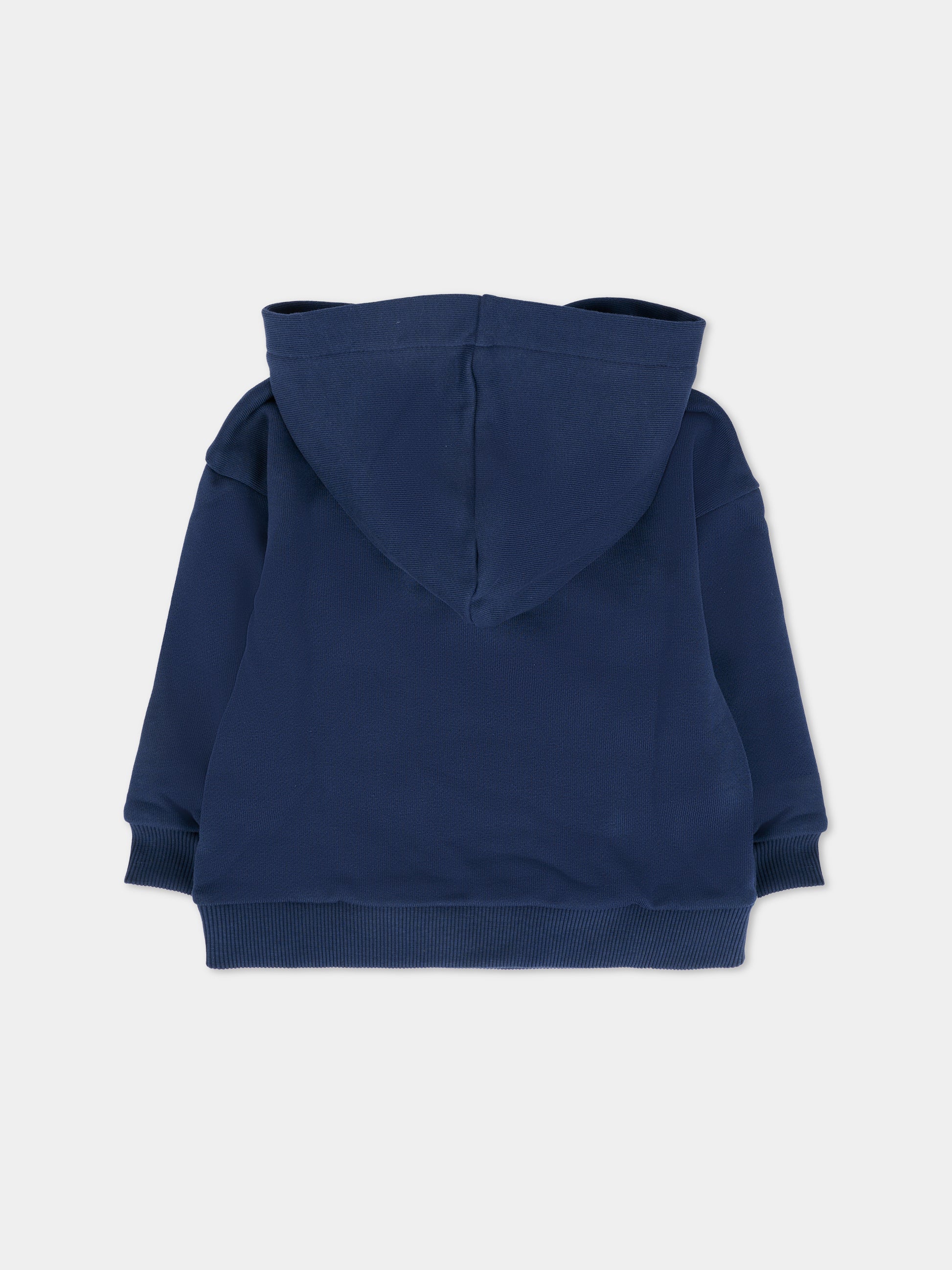 Felpa blu per neonati con Teddy Bear e logo,Moschino Kids,MUF05Z LCA15 40016