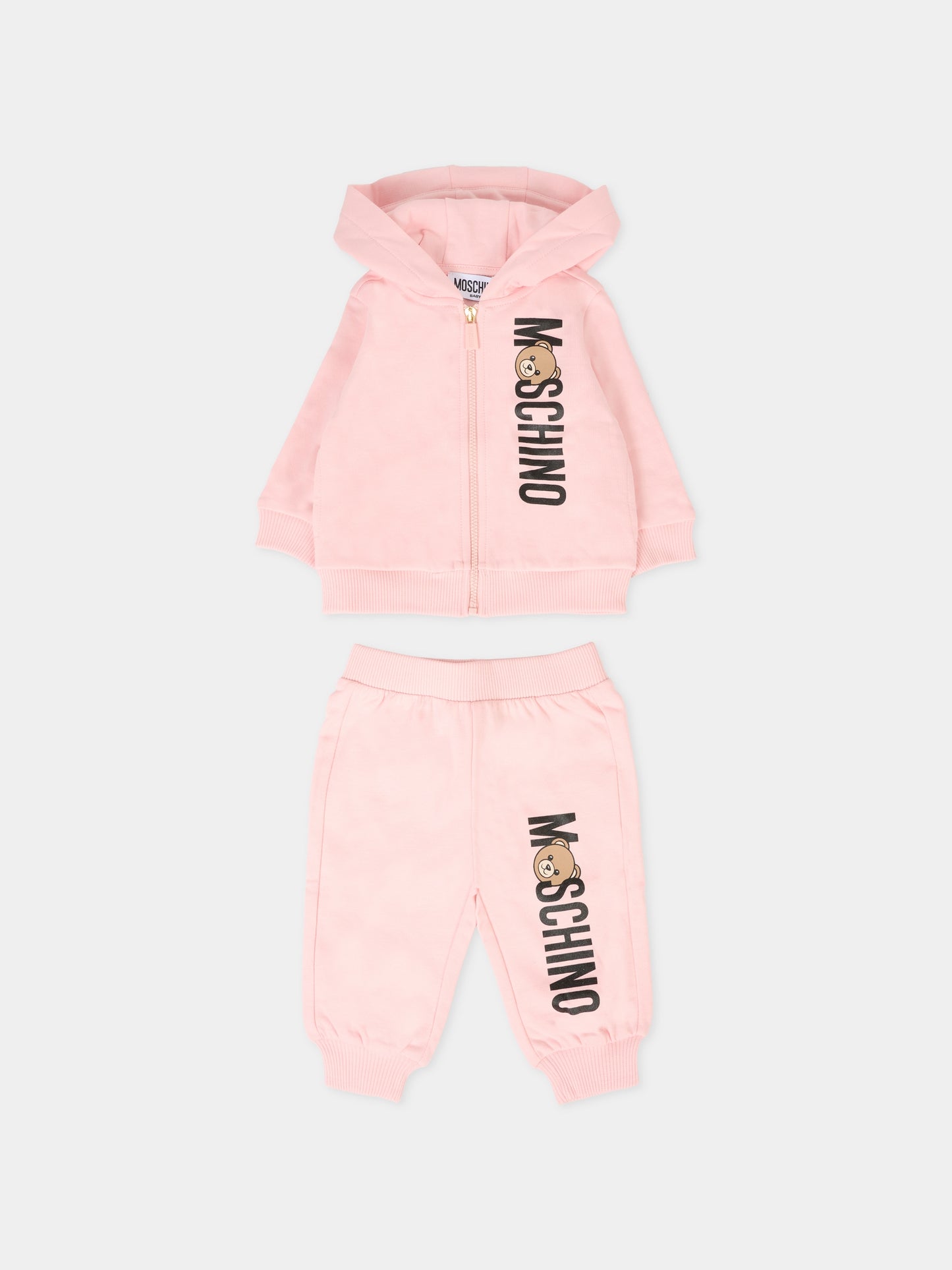 Completo rosa per neonata con Teddy Bear,Moschino Kids,MUK05D LCA63 50209