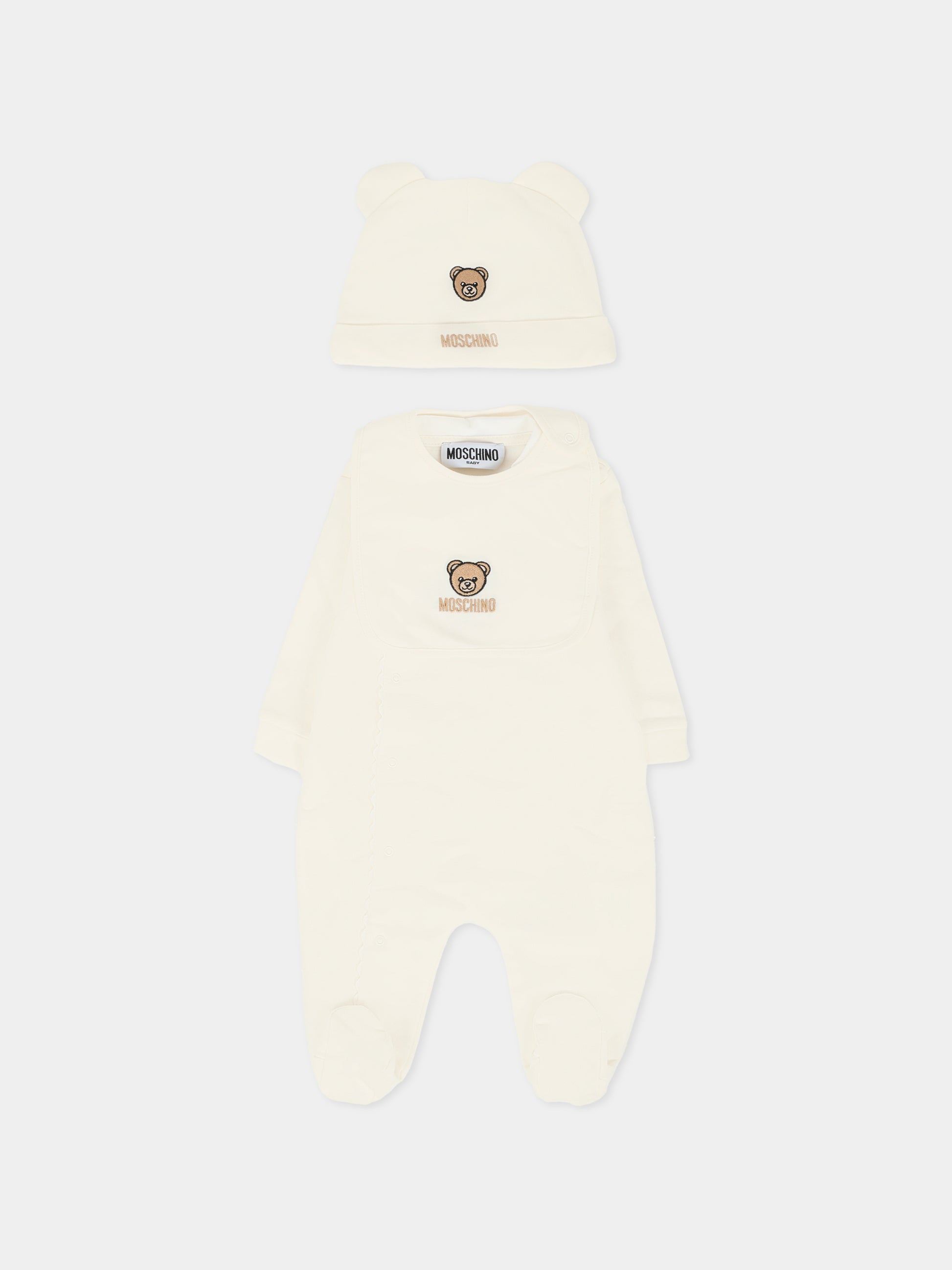 Set tutina avorio per neonati con Teddy Bear,Moschino Kids,MUY08G LCA60 10063
