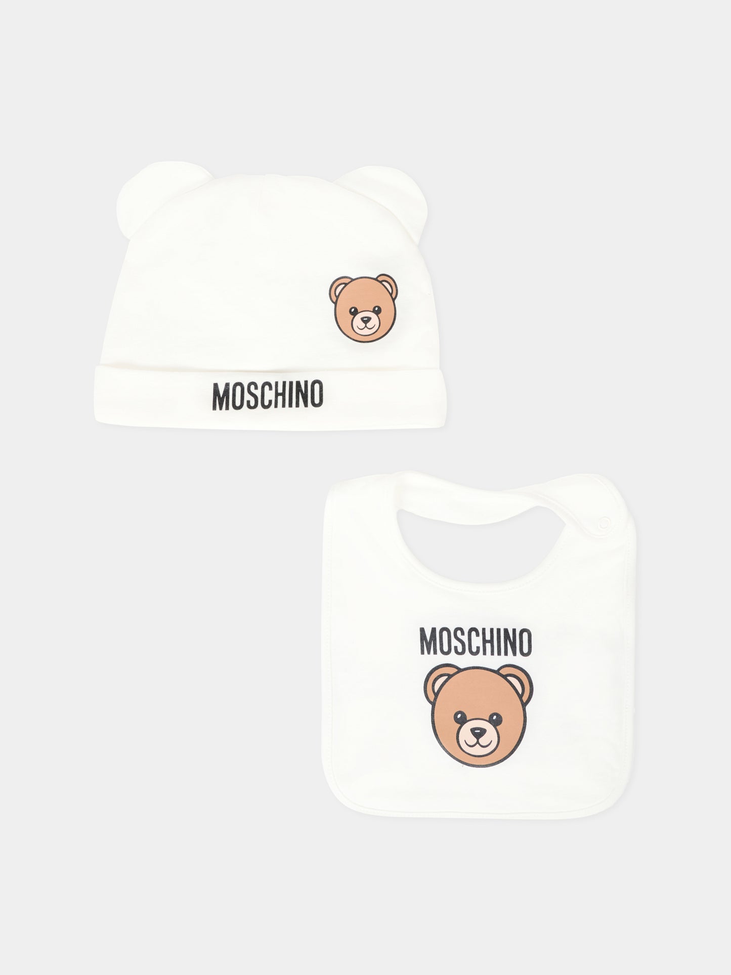 Set accessori avorio per neonati con Teddy Bear,Moschino Kids,MUY08K LCA40 10063