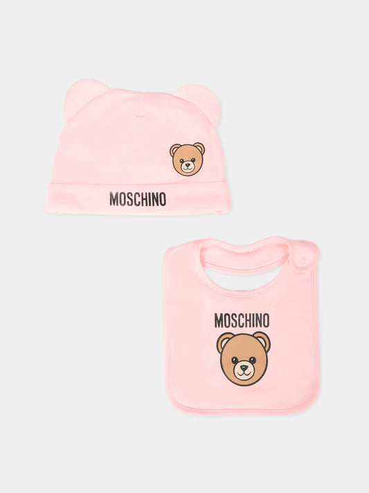 Set accessori rosa per neonata con Teddy Bear,Moschino Kids,MUY08K LCA40 50209