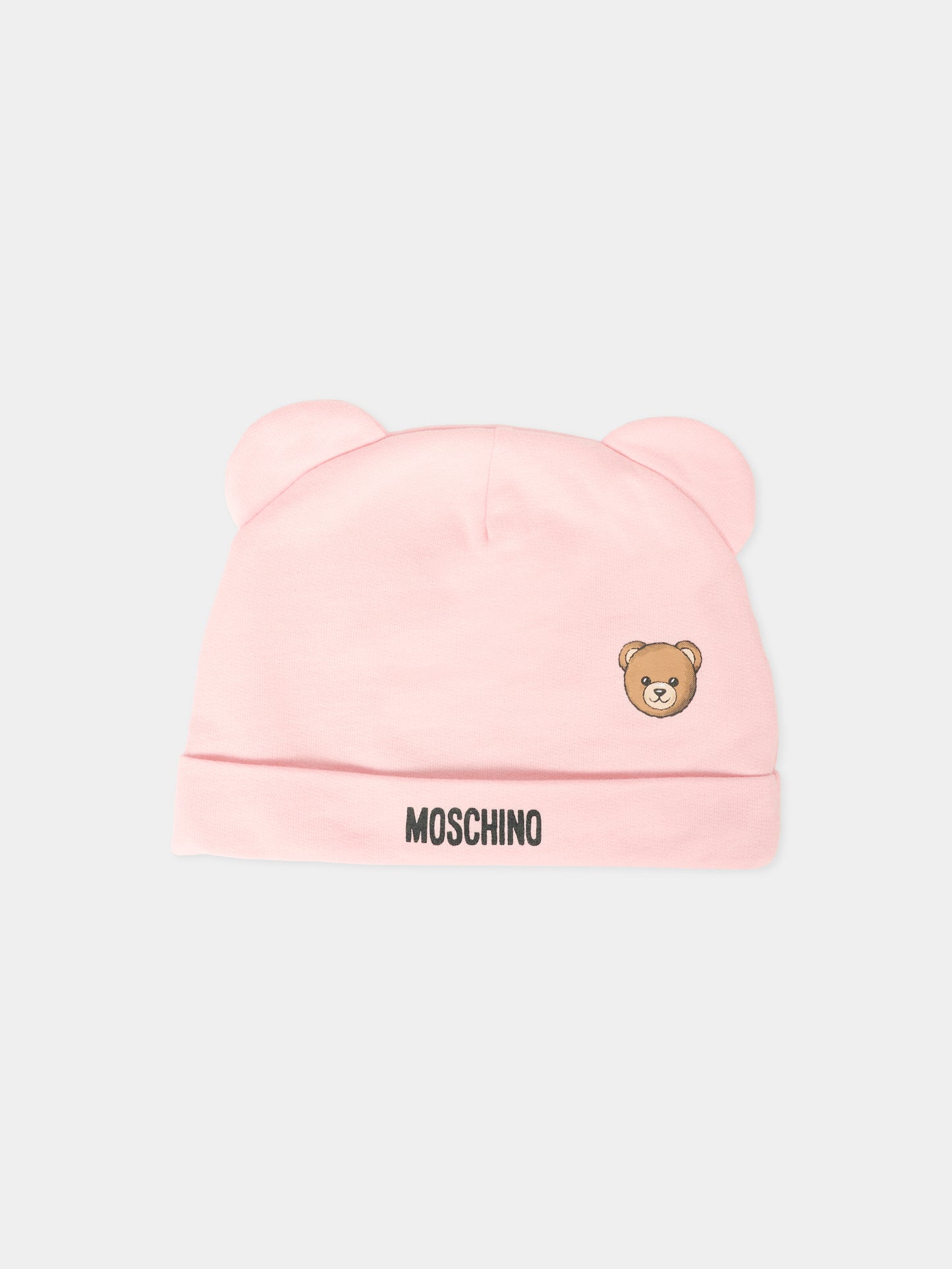 Set rosa per neonata con Teddy Bear e logo,Moschino Kids,MUY08L LCA40 50209