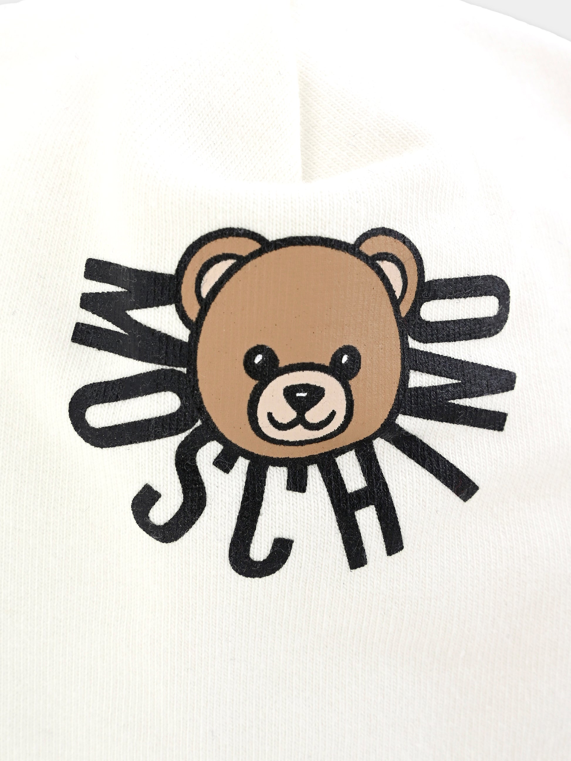 Berretto avorio per neonati con Teddy Bear,Moschino Kids,MXX031 LDA17 10063