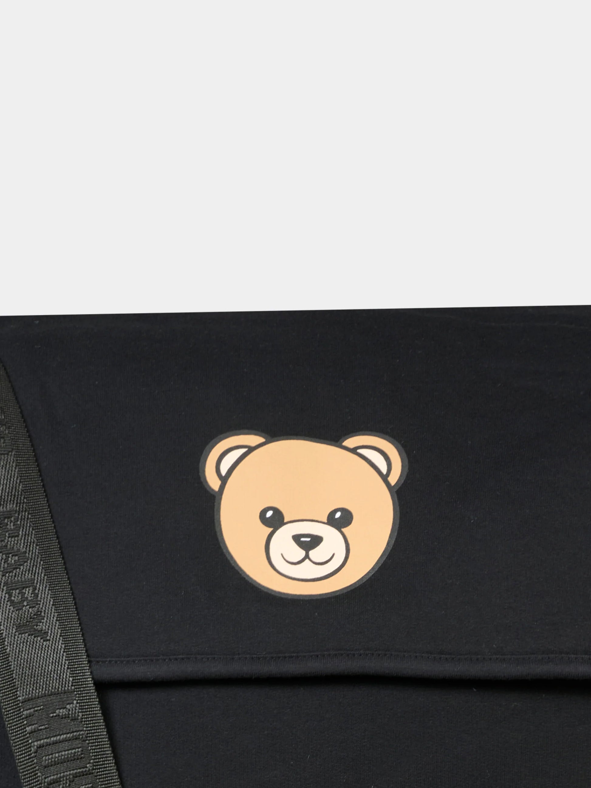 Borsa mamma nera per neonati con Teddy Bear,Moschino Kids,MXX03D LCA40 60100