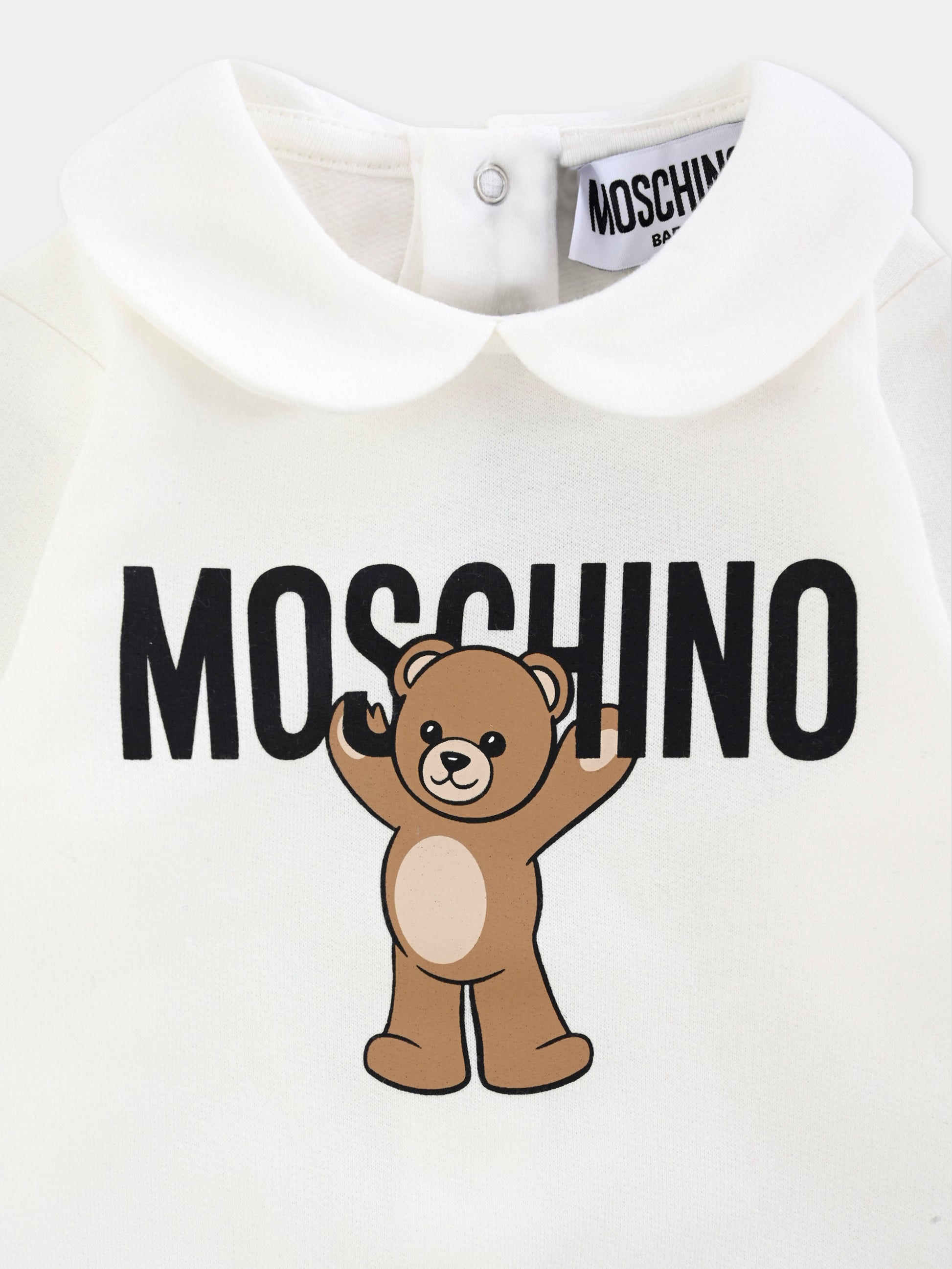 Tutina avorio per neonati con Teddy Bear,Moschino Kids,MXY037 LCA40 10063