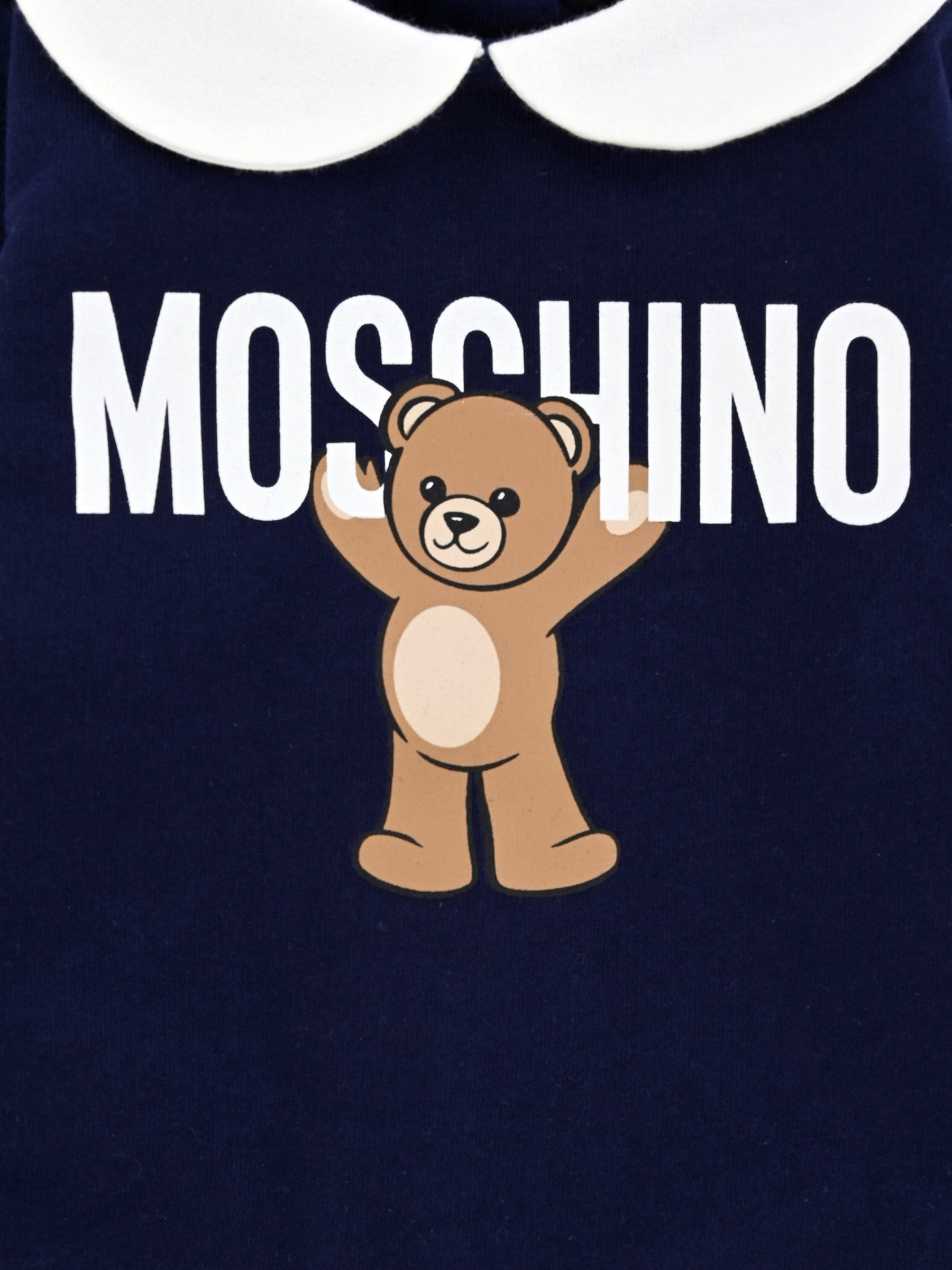 Tutina blu per neonato con Teddy Bear,Moschino Kids,MXY037 LCA40 40016