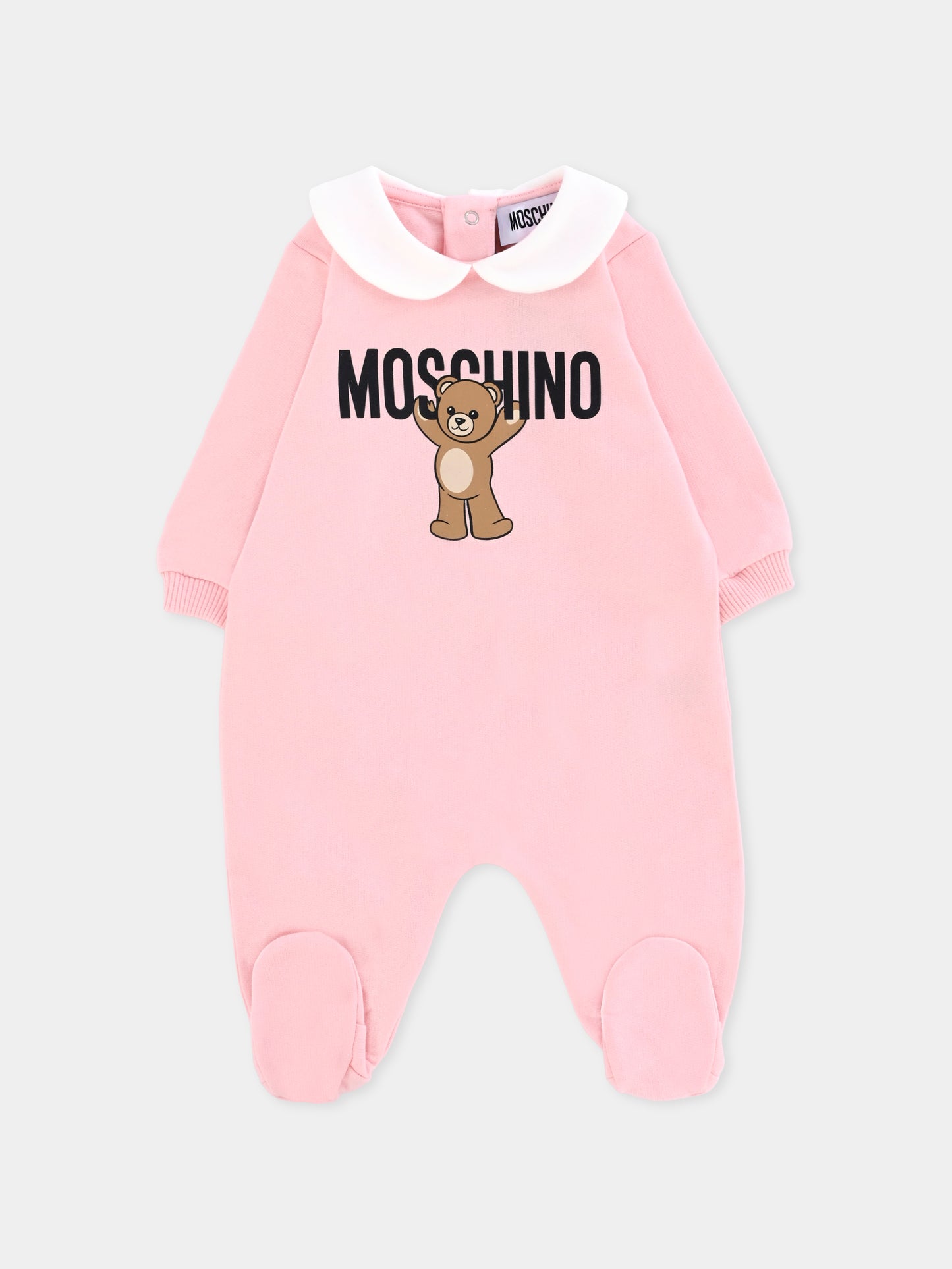 Tutina rosa per neonata con Teddy Bear,Moschino Kids,MXY037 LCA40 50209