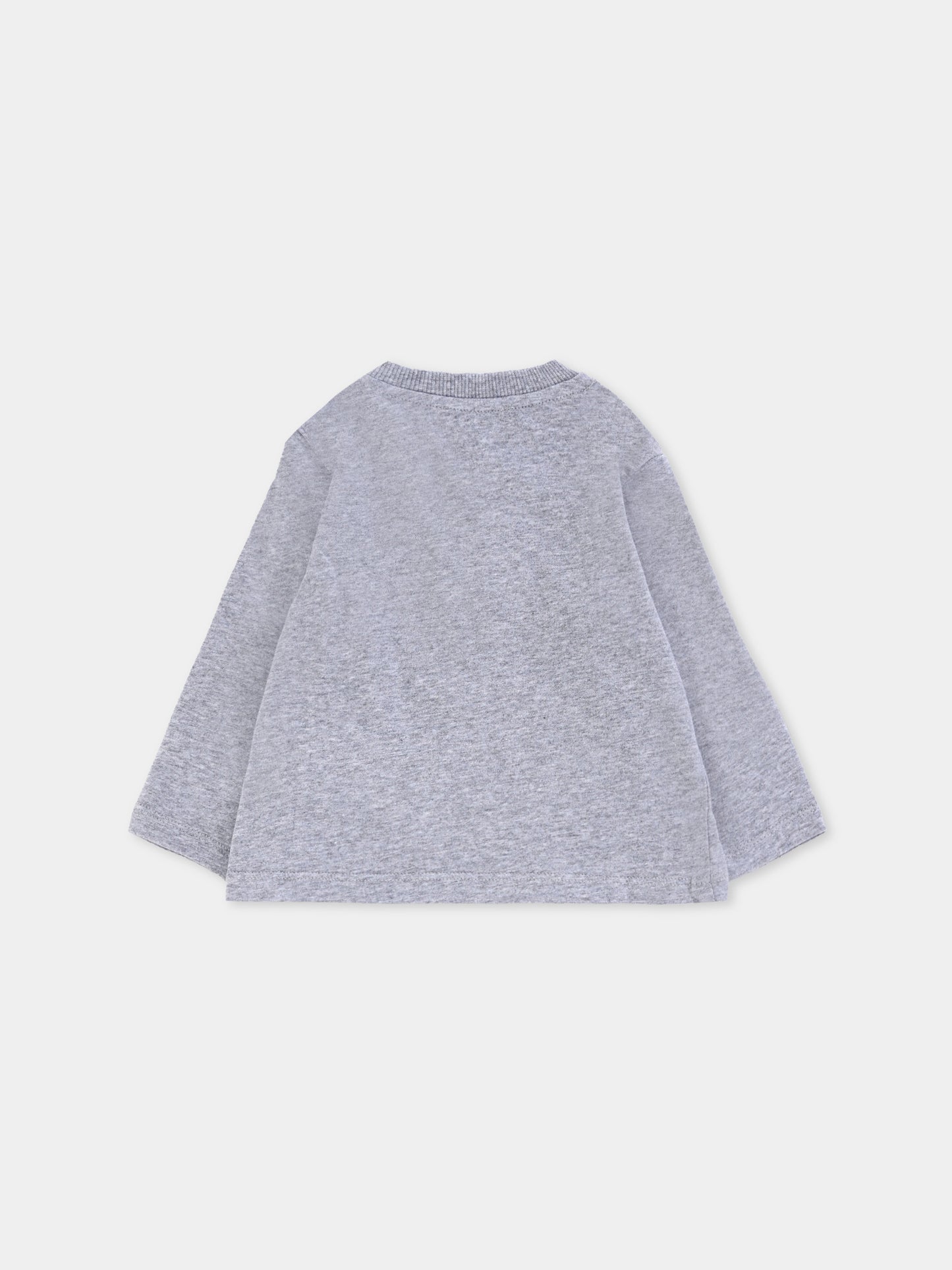 T-shirt grigia per neonati con Teddy Bear,Moschino Kids,MZO00R LAA10 60901