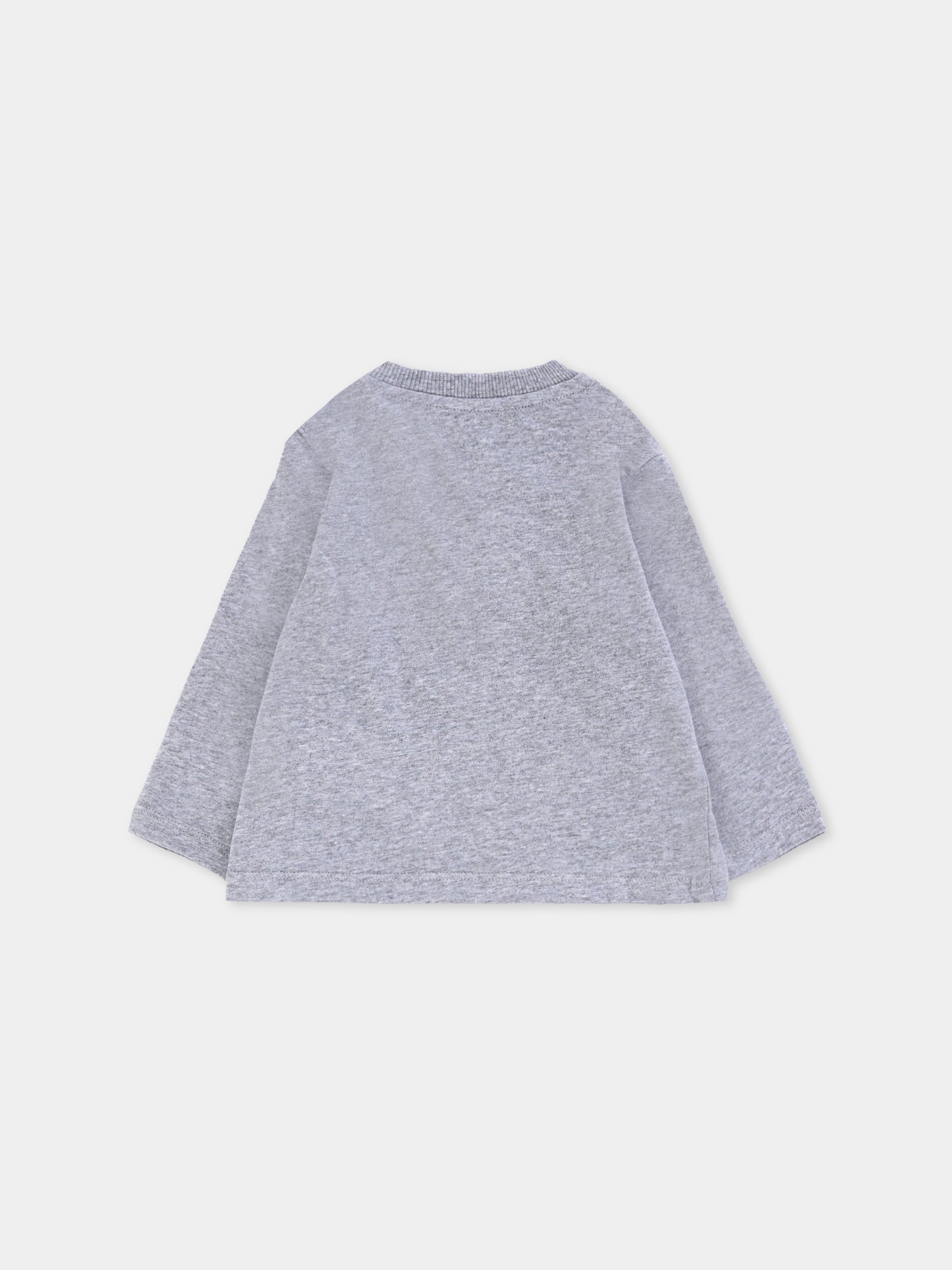 T-shirt grigia per neonati con Teddy Bear,Moschino Kids,MZO00R LAA10 60901