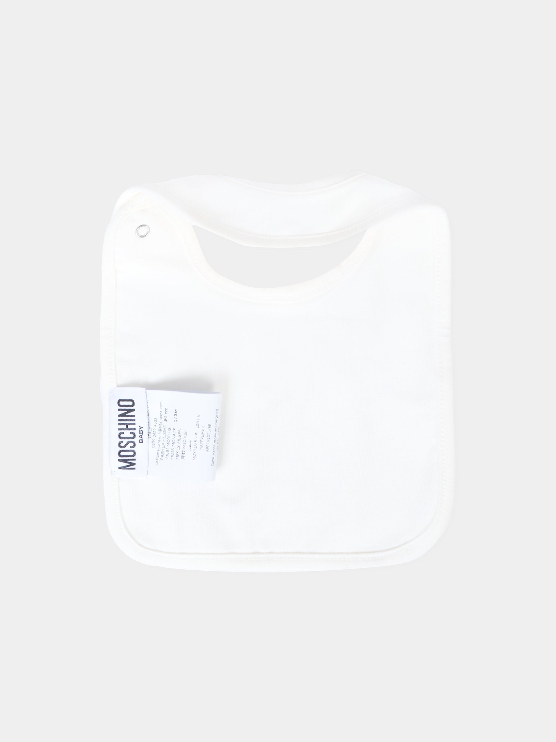 Set avorio per neonata con Teddy Bear con fiocco,Moschino Kids,MDY01A LDA16 10063