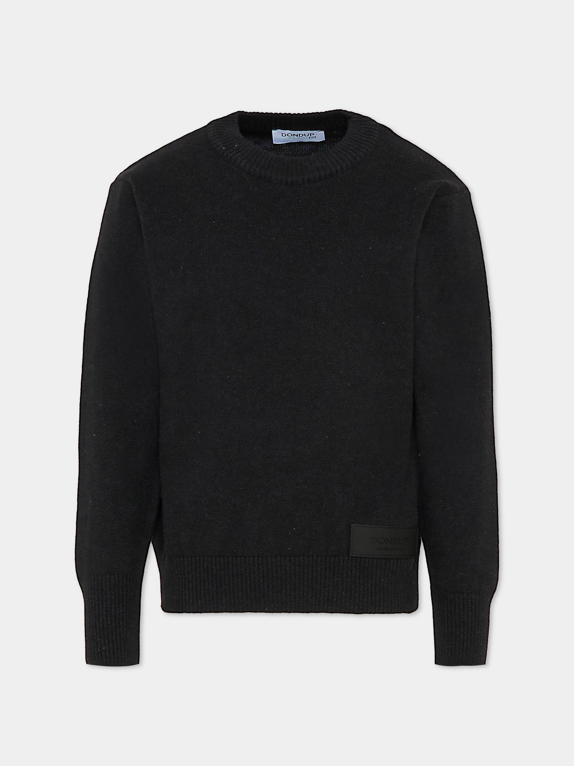 Maglione nero per bambino con logo,Dondup Kids,DMMA028 C FL078 N000