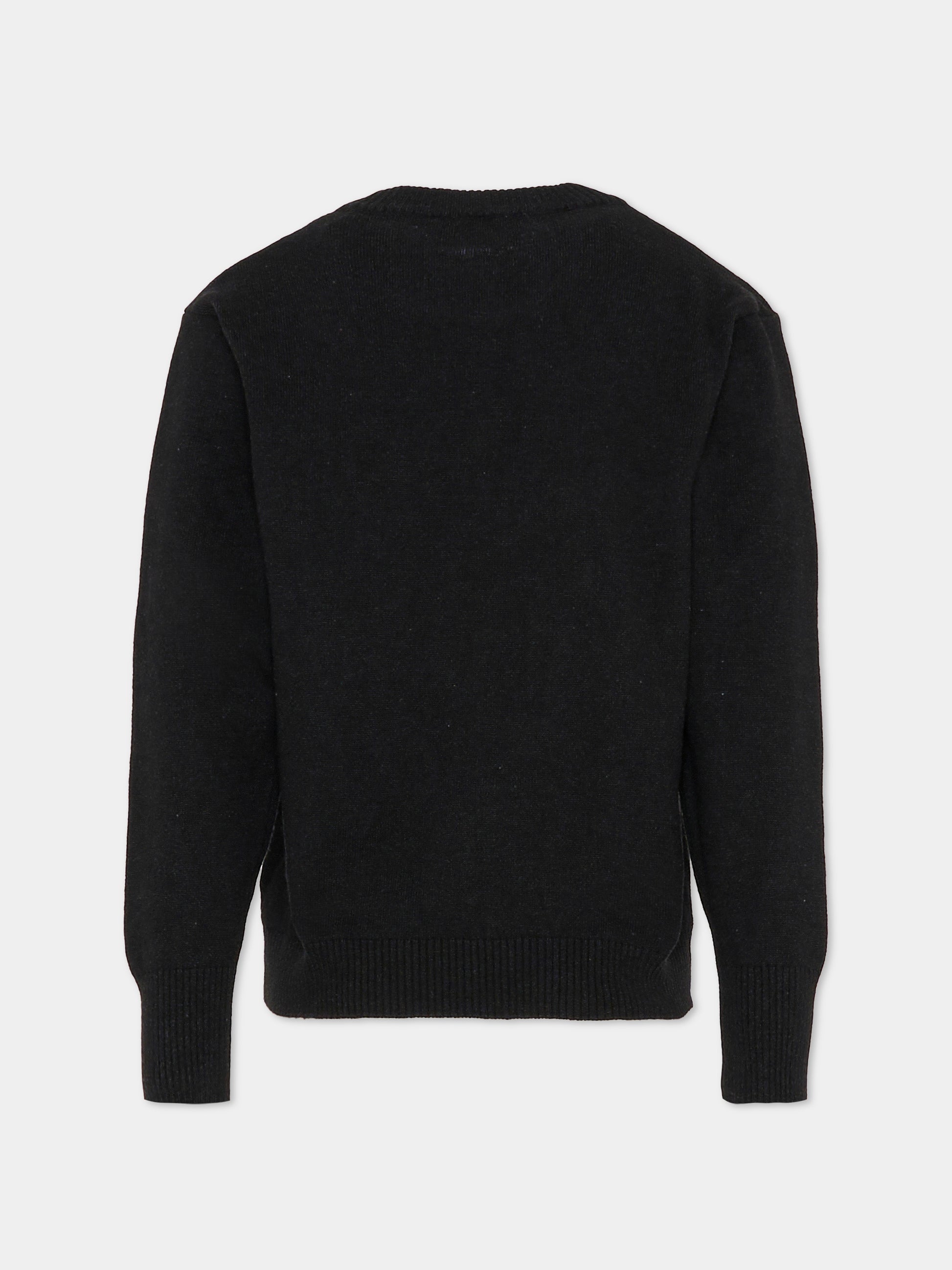 Maglione nero per bambino con logo,Dondup Kids,DMMA028 C FL078 N000