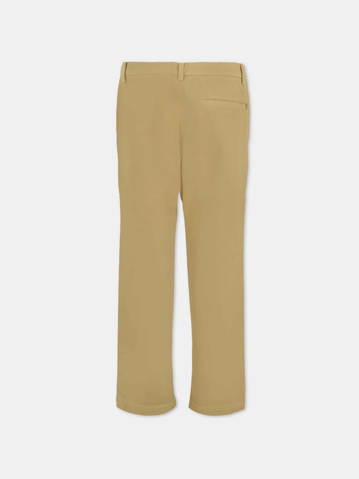 Pantalon beige pour garçon avec logo