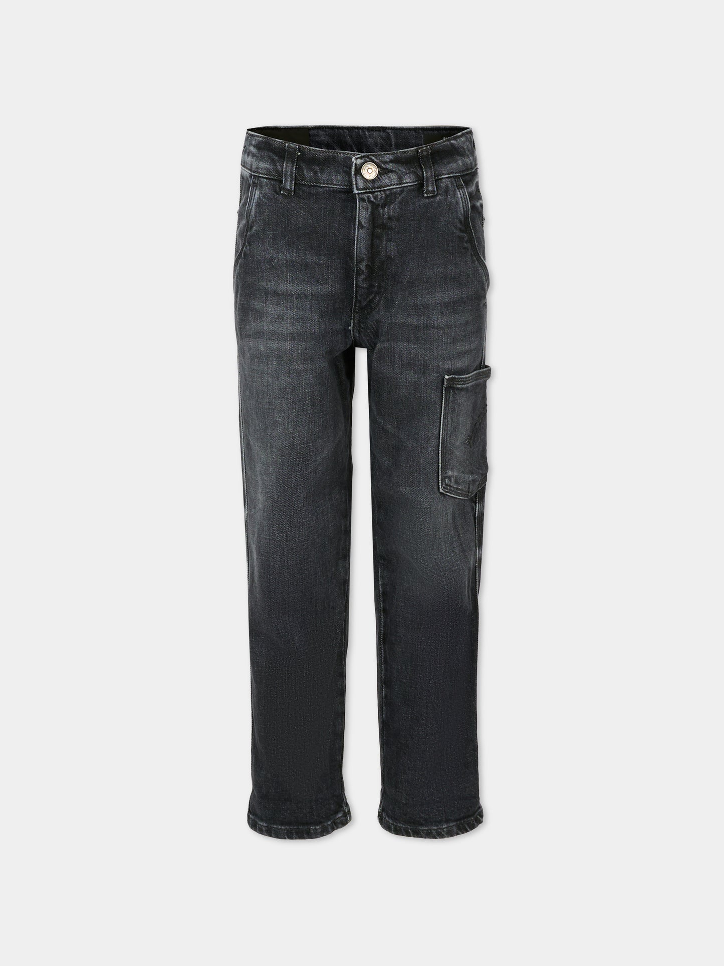 Jeans neri per bambino con logo,Dondup Kids,DMPA169 C DS041 N000