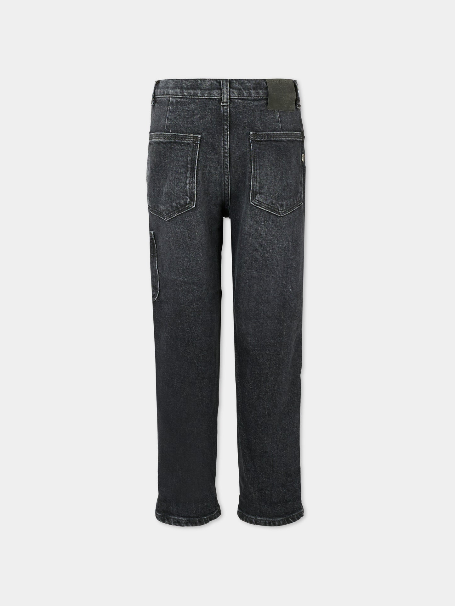 Jeans neri per bambino con logo,Dondup Kids,DMPA169 C DS041 N000