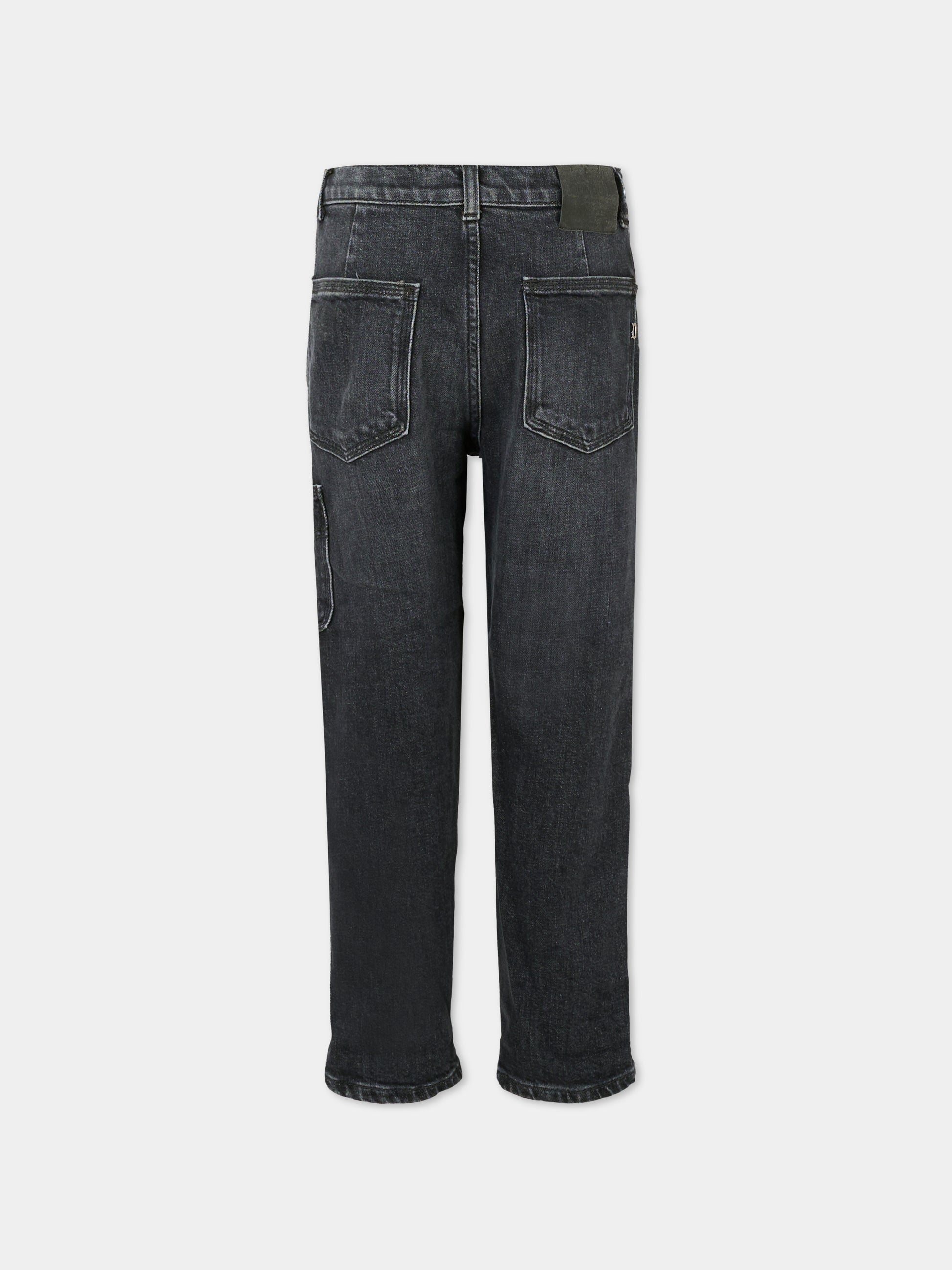 Jeans neri per bambino con logo,Dondup Kids,DMPA169 C DS041 N000