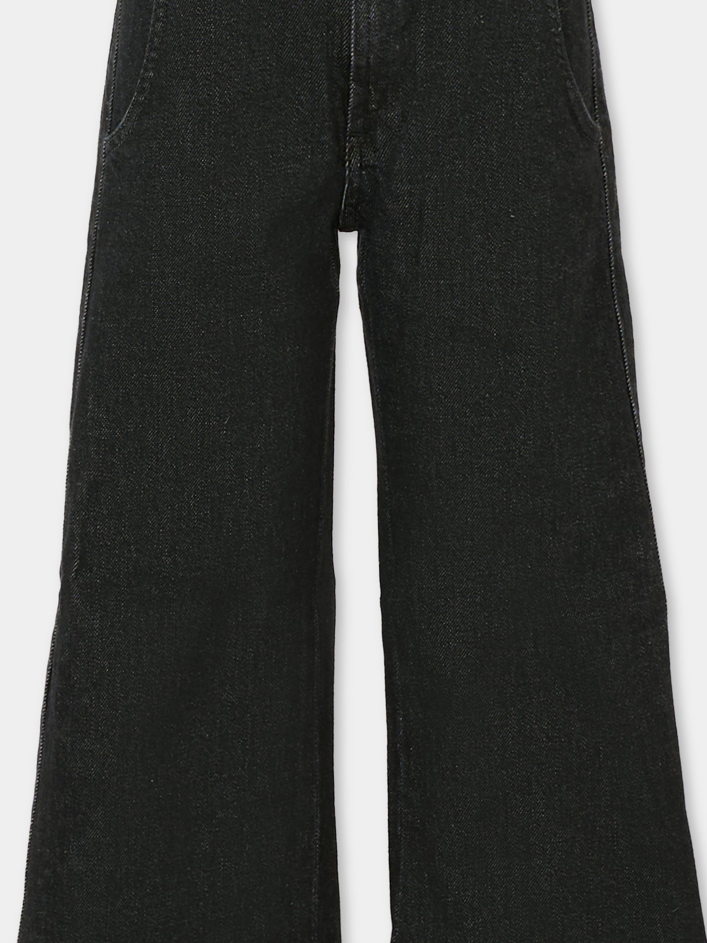 Jeans neri per bambina con patch logato,Dondup Kids,DFPA157 C DS041 N000