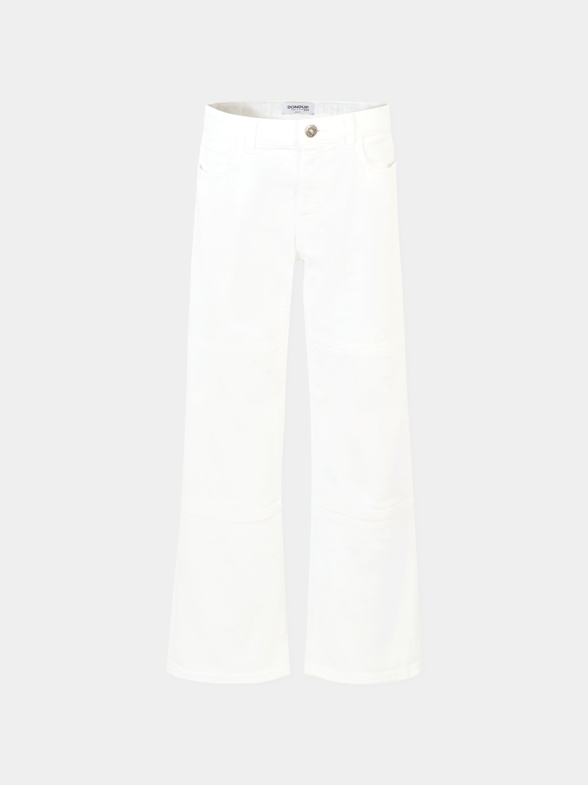 Jeans bianchi per bambina con logo,Dondup Kids,DFPA169 C DS039 0009