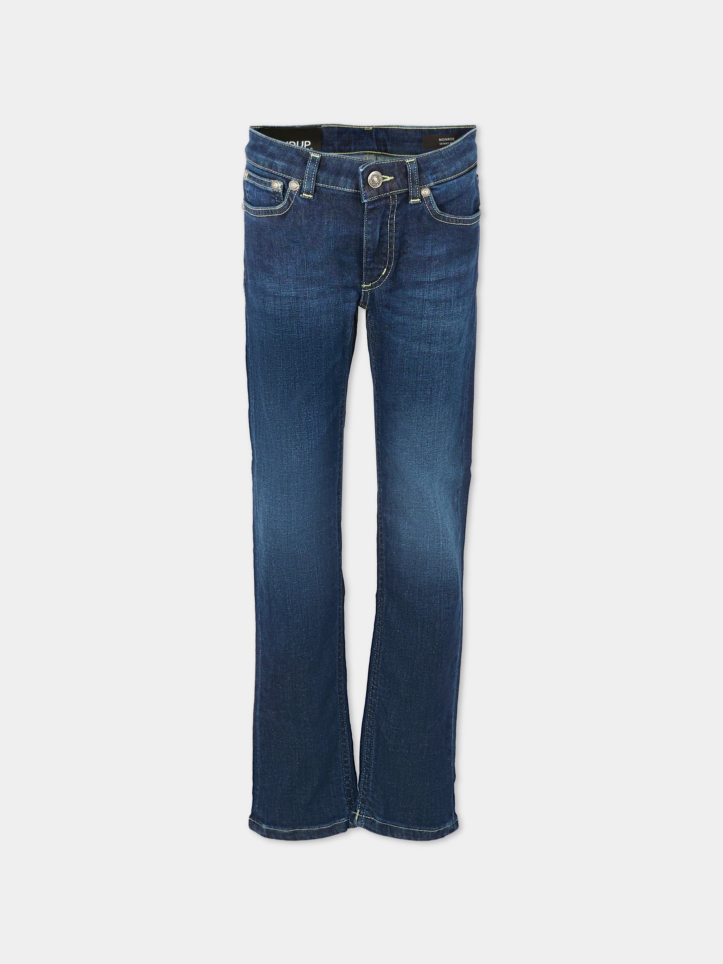 Jeans blu per bambina con logo,Dondup Kids,DFPA148 C DS041 4098