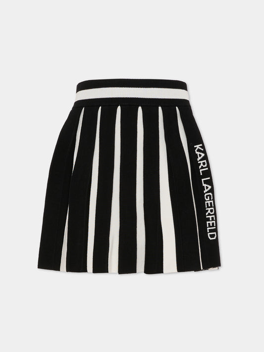 Gonna nera per bambina con logo,Karl Lagerfeld Kids,Z30589 M41