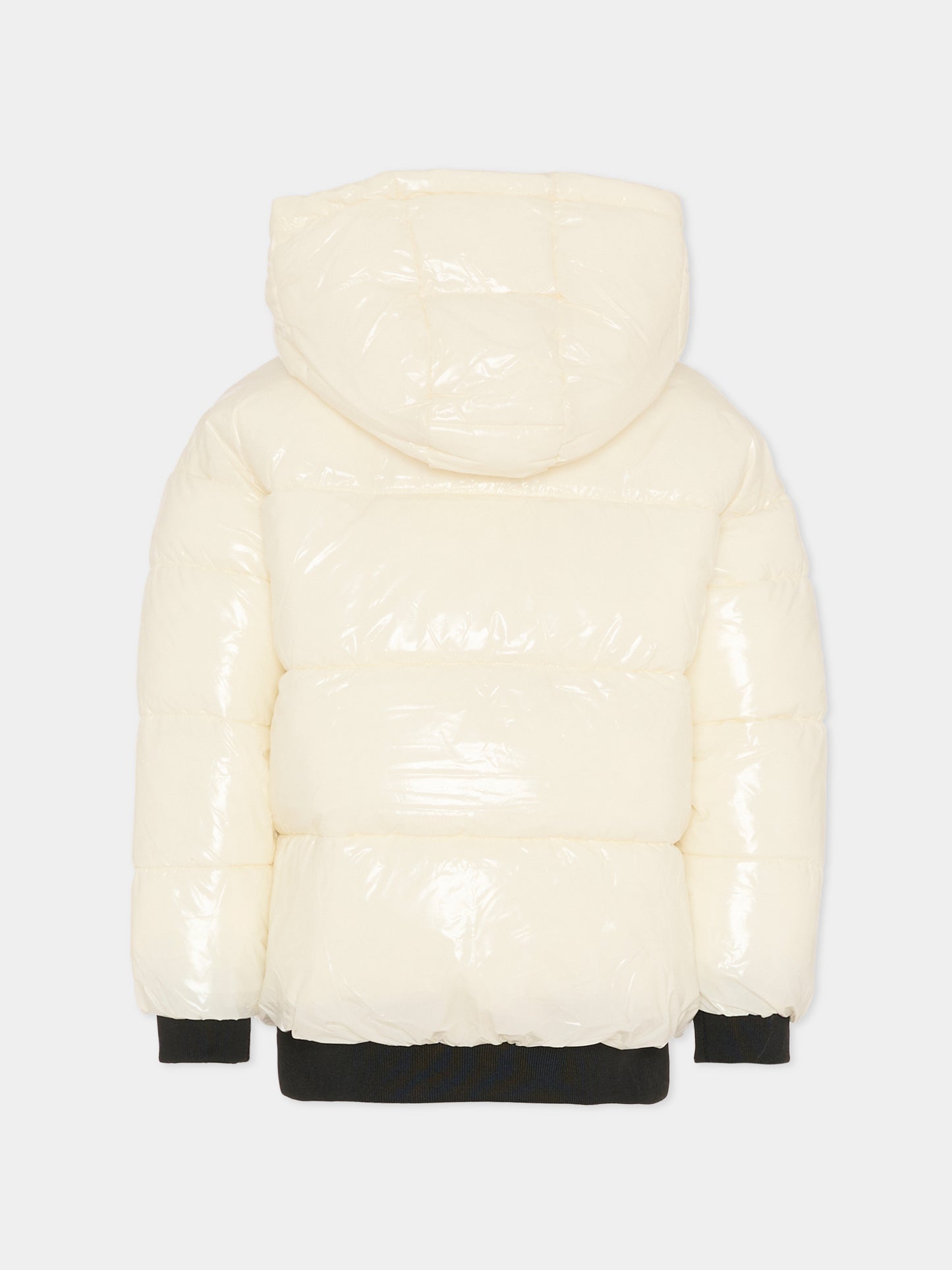 Piumino avorio per bambina con logo,Karl Lagerfeld Kids,Z30599 195