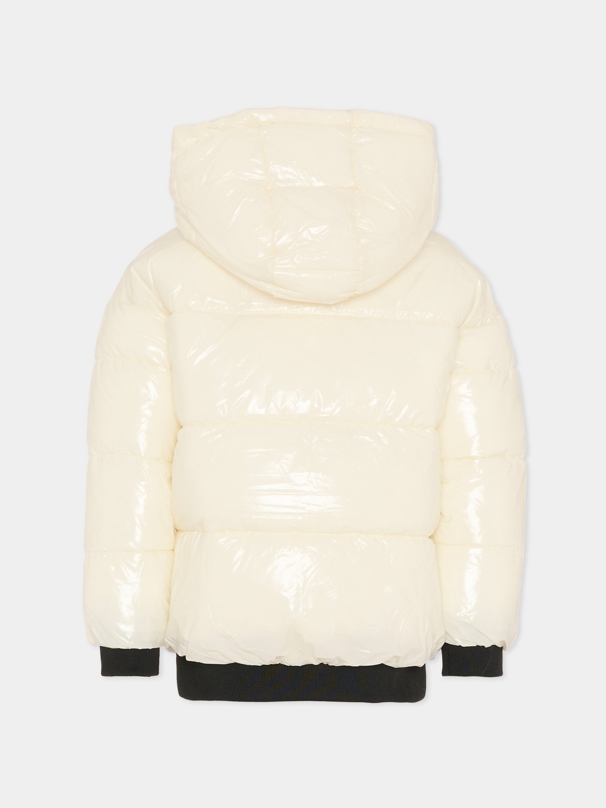 Piumino avorio per bambina con logo,Karl Lagerfeld Kids,Z30599 195