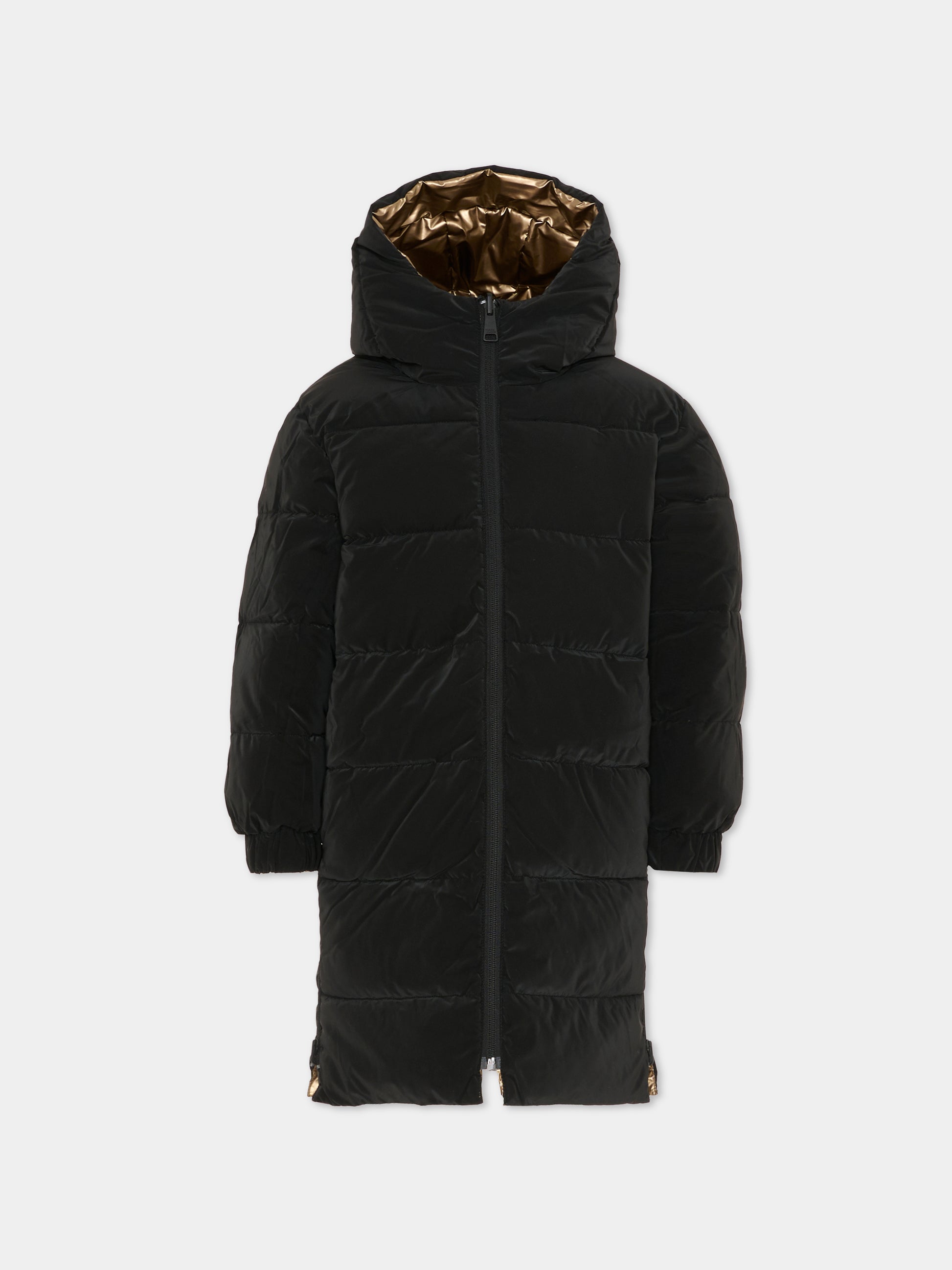 Piumino reversibile oro per bambina con logo,Karl Lagerfeld Kids,Z30603 M22