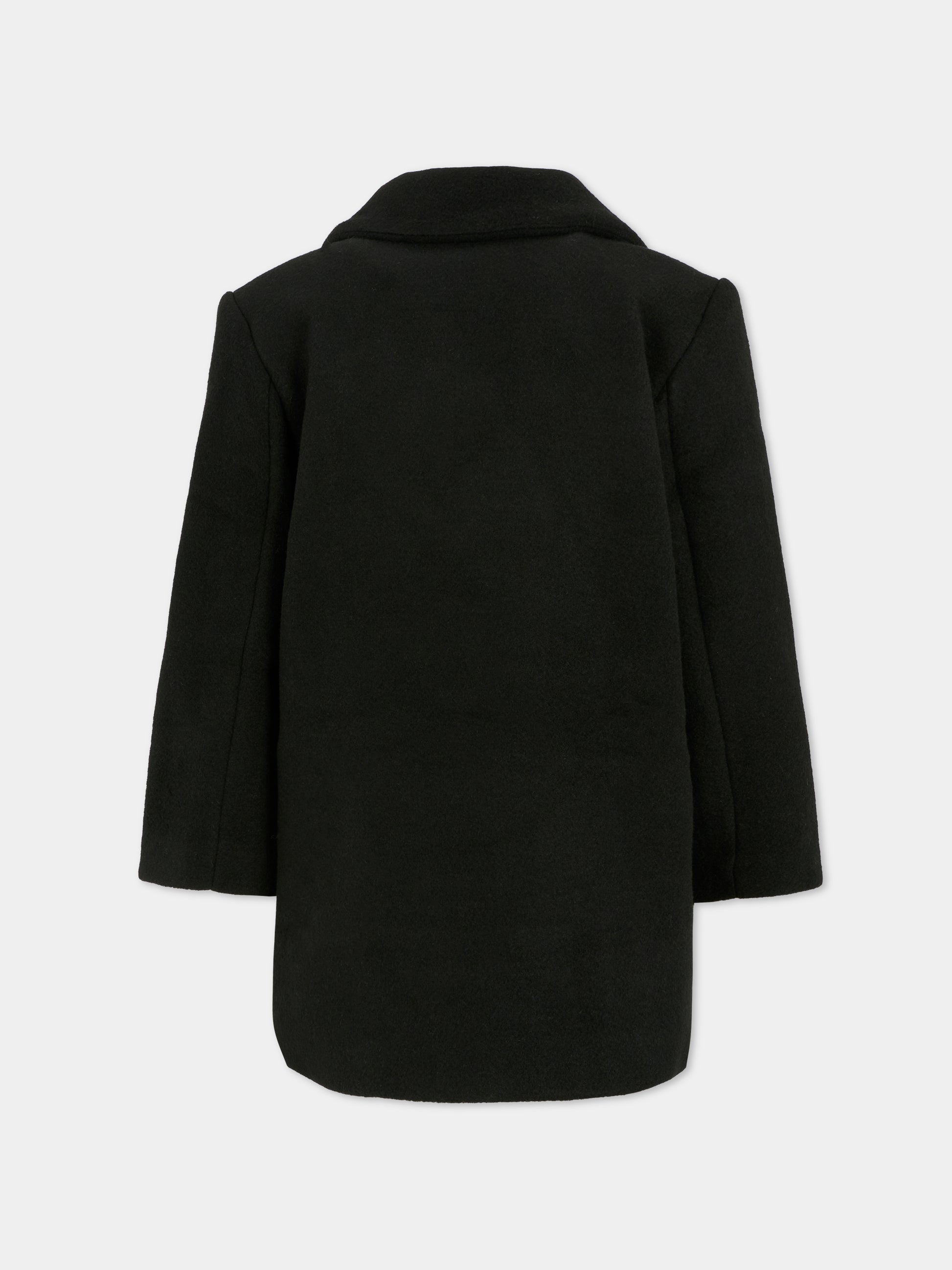 Cappotto nero per bambina con logo,Karl Lagerfeld Kids,Z30604 09B