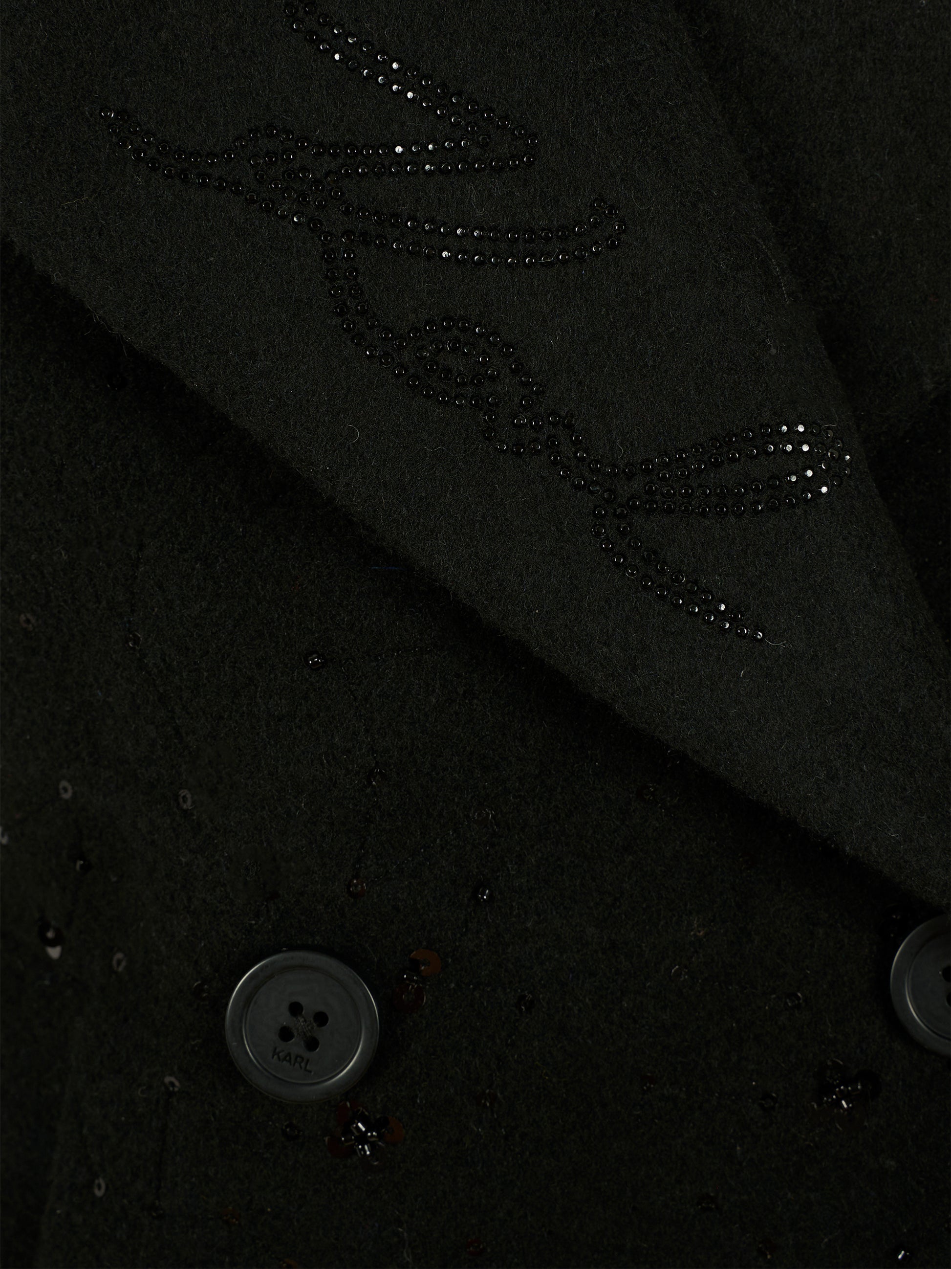 Cappotto nero per bambina con logo,Karl Lagerfeld Kids,Z30604 09B