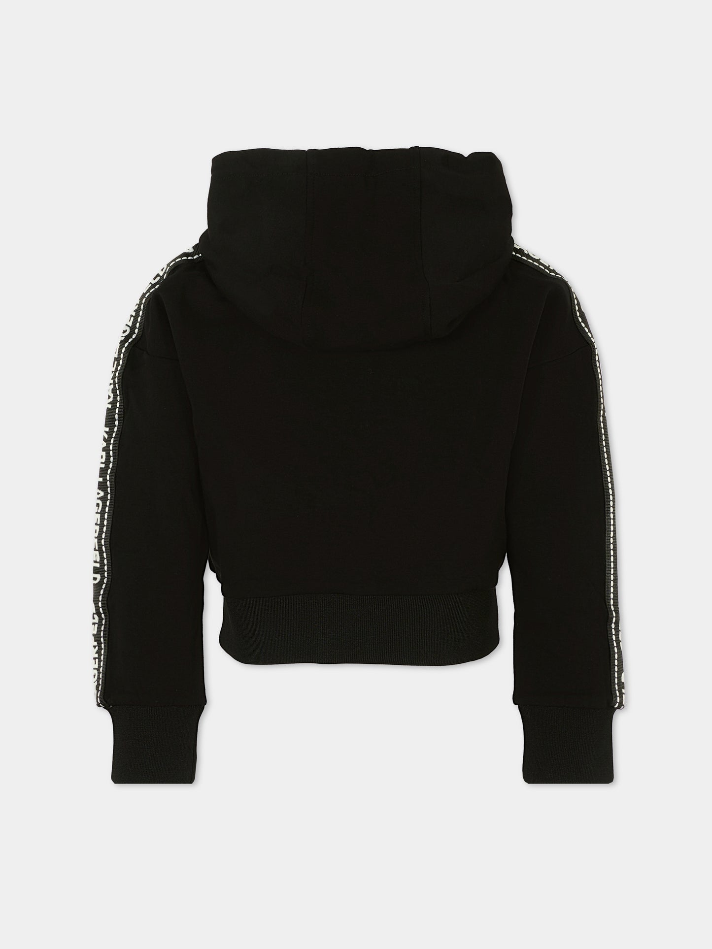Felpa nera per bambina con logo,Karl Lagerfeld Kids,Z30609 09B