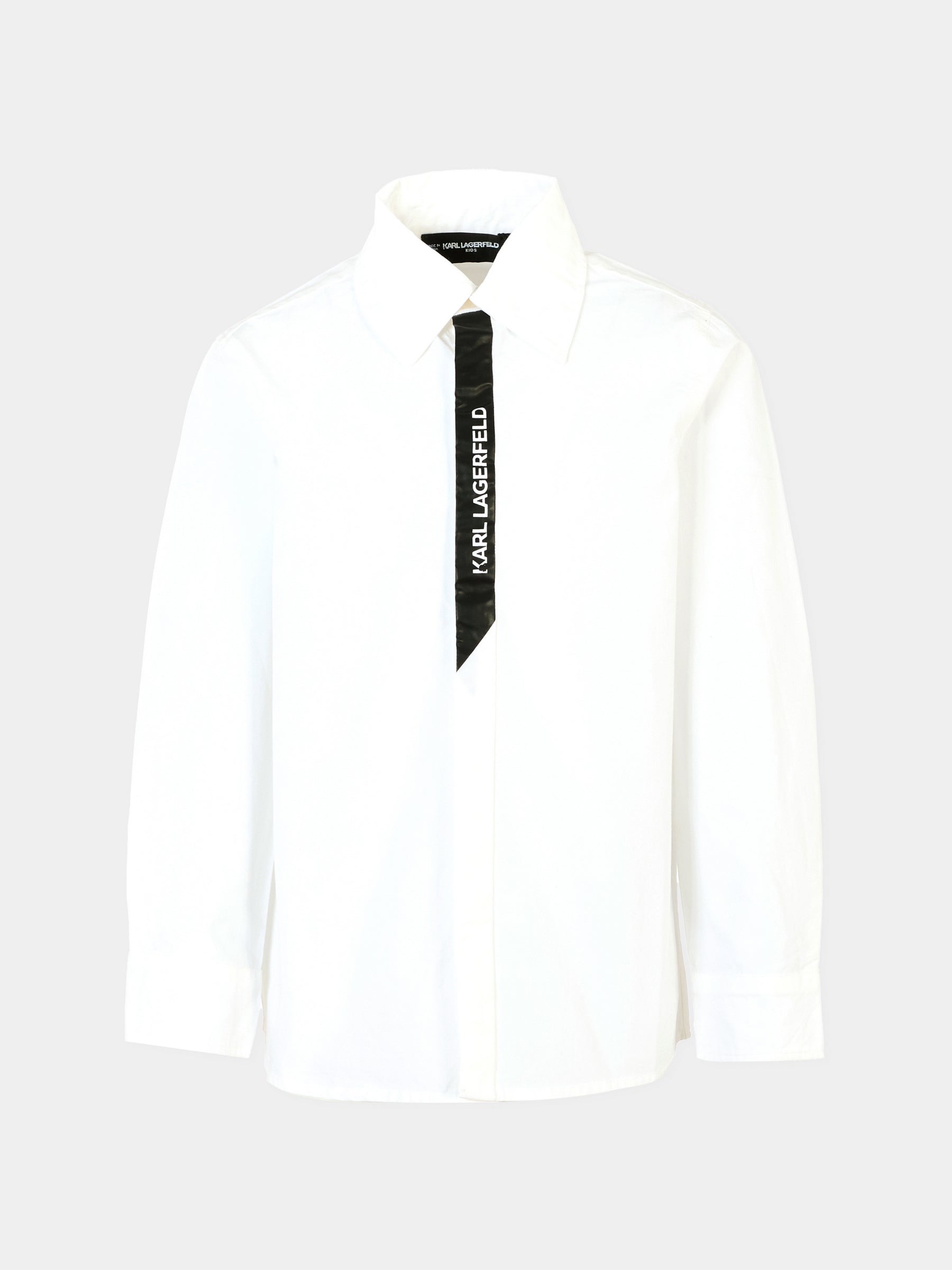 Camicia bianca per bambino con logo,Karl Lagerfeld Kids,Z30626 10P