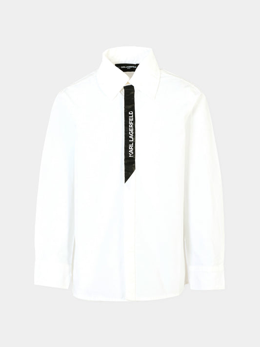 Camicia bianca per bambino con logo,Karl Lagerfeld Kids,Z30626 10P