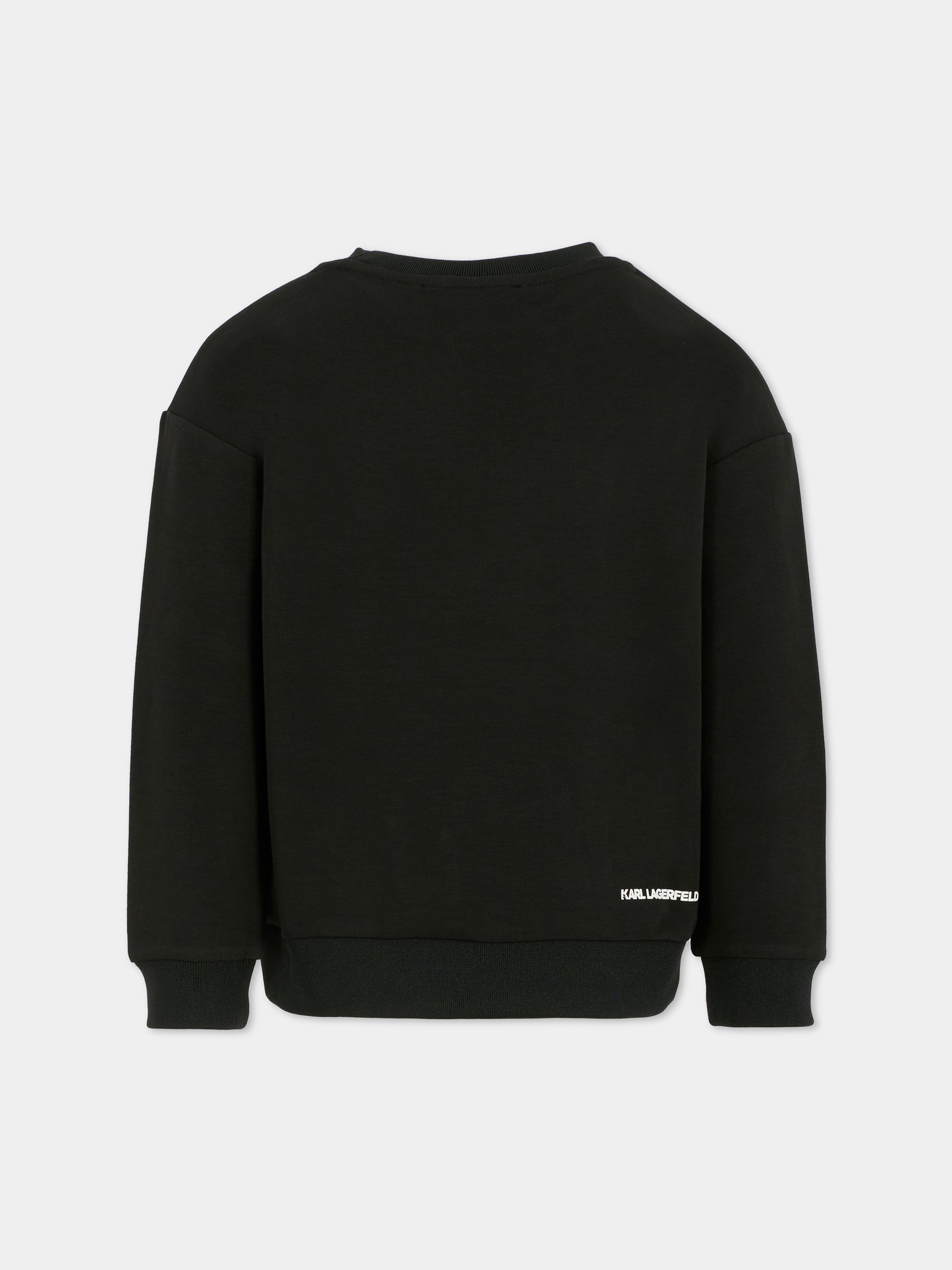 Felpa nera per bambino con Karl Lagerfeld,Karl Lagerfeld Kids,Z30637 09B