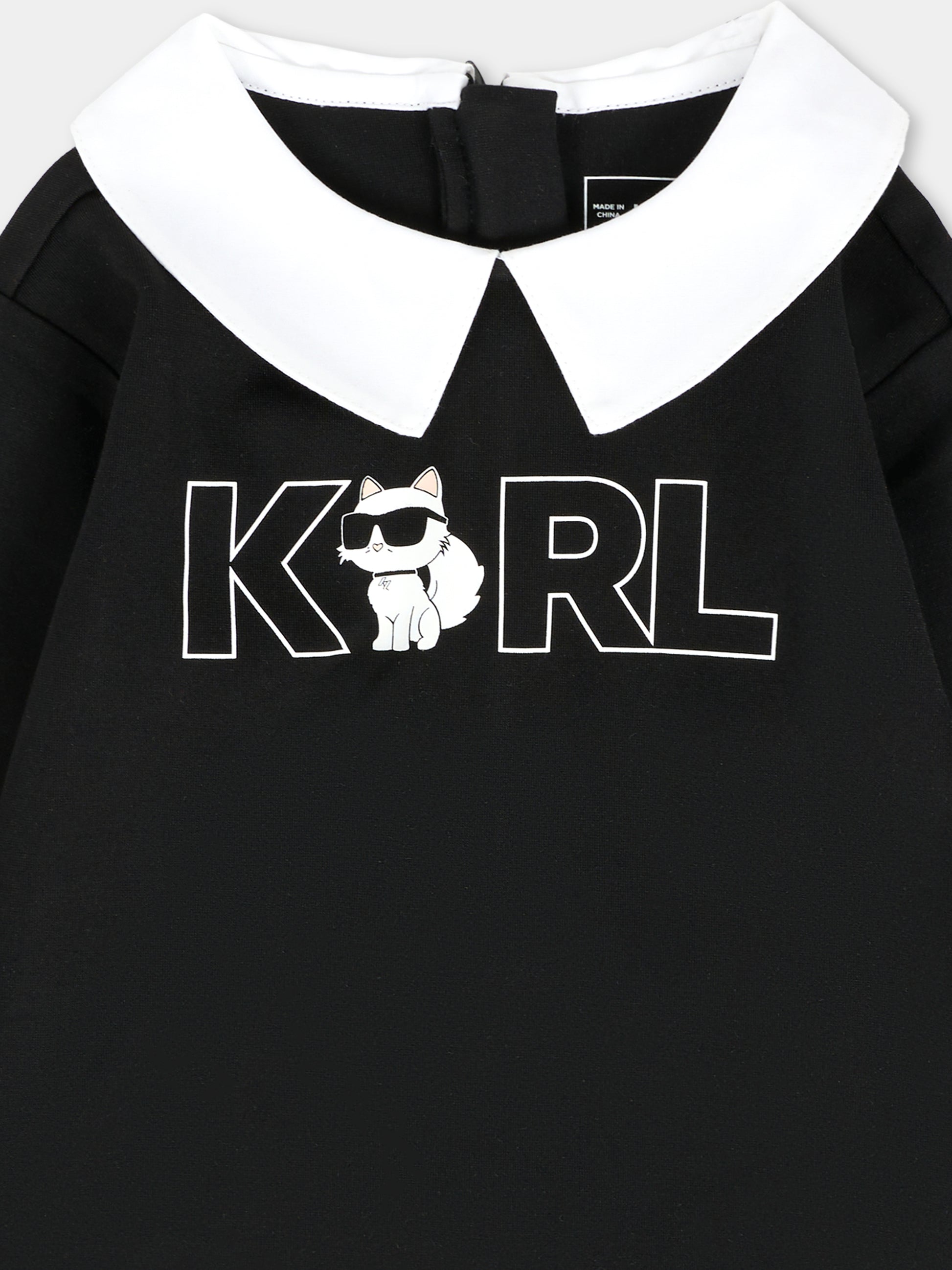 Vestito nero per neonata con Choupette,Karl Lagerfeld Kids,Z30653 M41