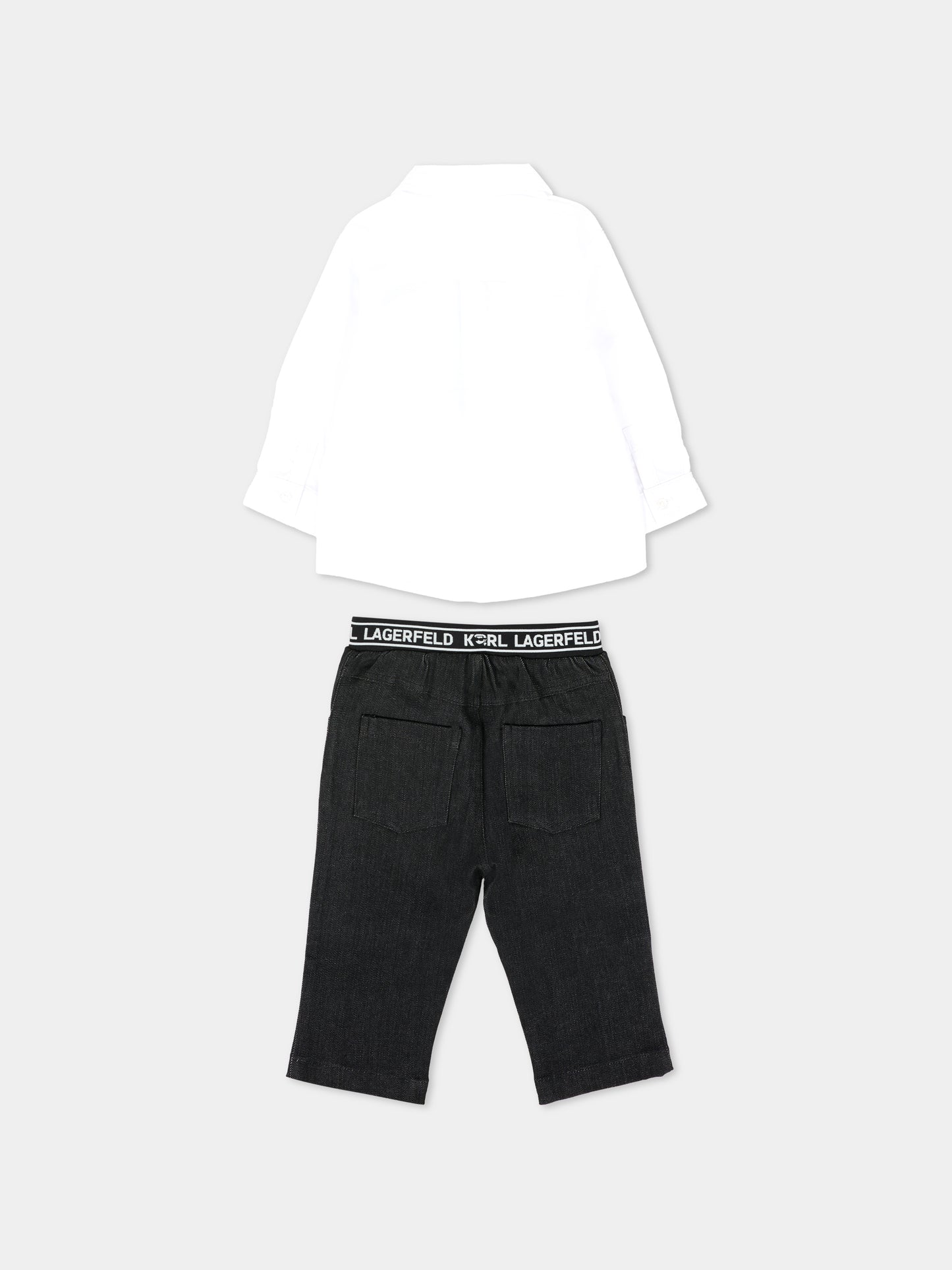 Completo bianco per neonato con logo,Karl Lagerfeld Kids,Z30660 N50