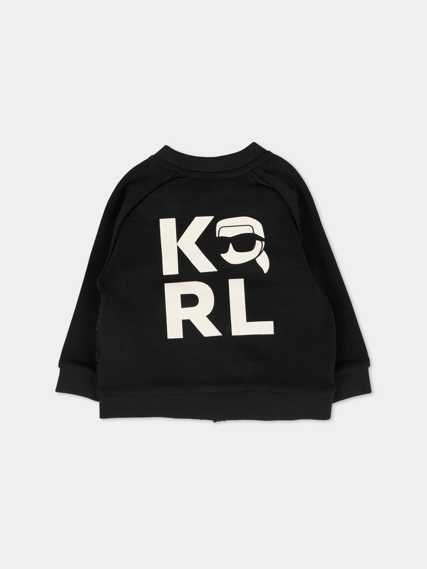 Bomber nero per neonato con logo,Karl Lagerfeld Kids,Z30665 09B