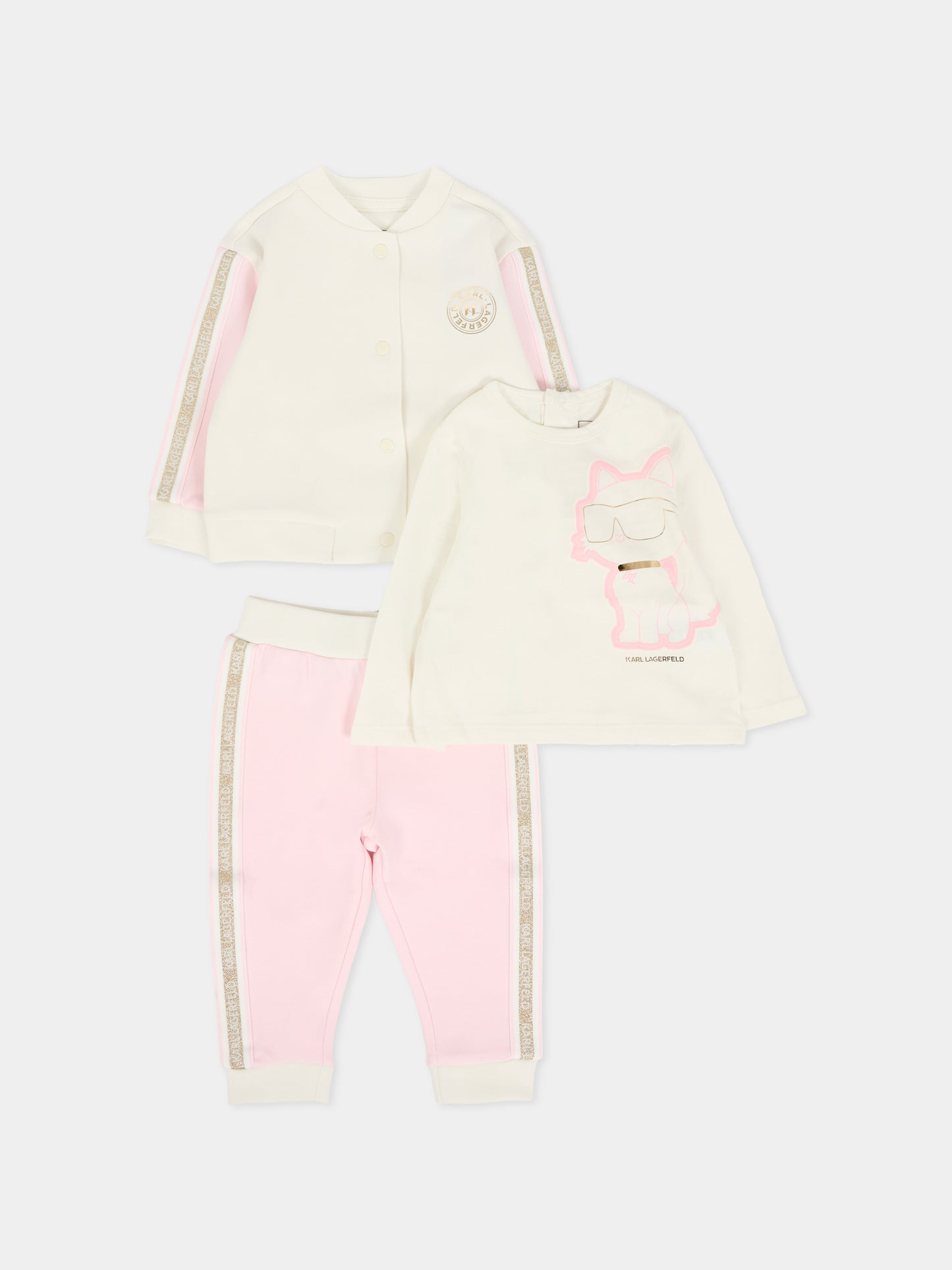 Completo rosa per neonata con Choupette,Karl Lagerfeld Kids,Z30670 N74