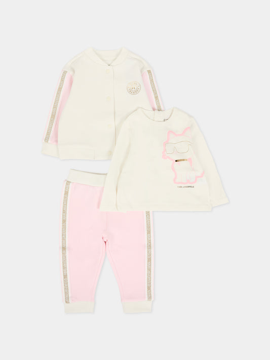 Completo rosa per neonata con Choupette,Karl Lagerfeld Kids,Z30670 N74