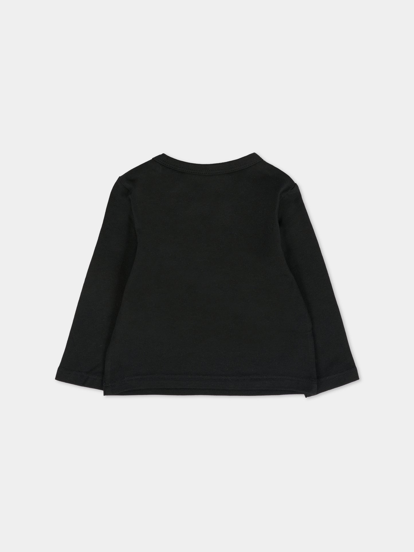 T-shirt nera per neonata con Choupette e Karl Lagerfeld,Karl Lagerfeld Kids,Z30962 09B