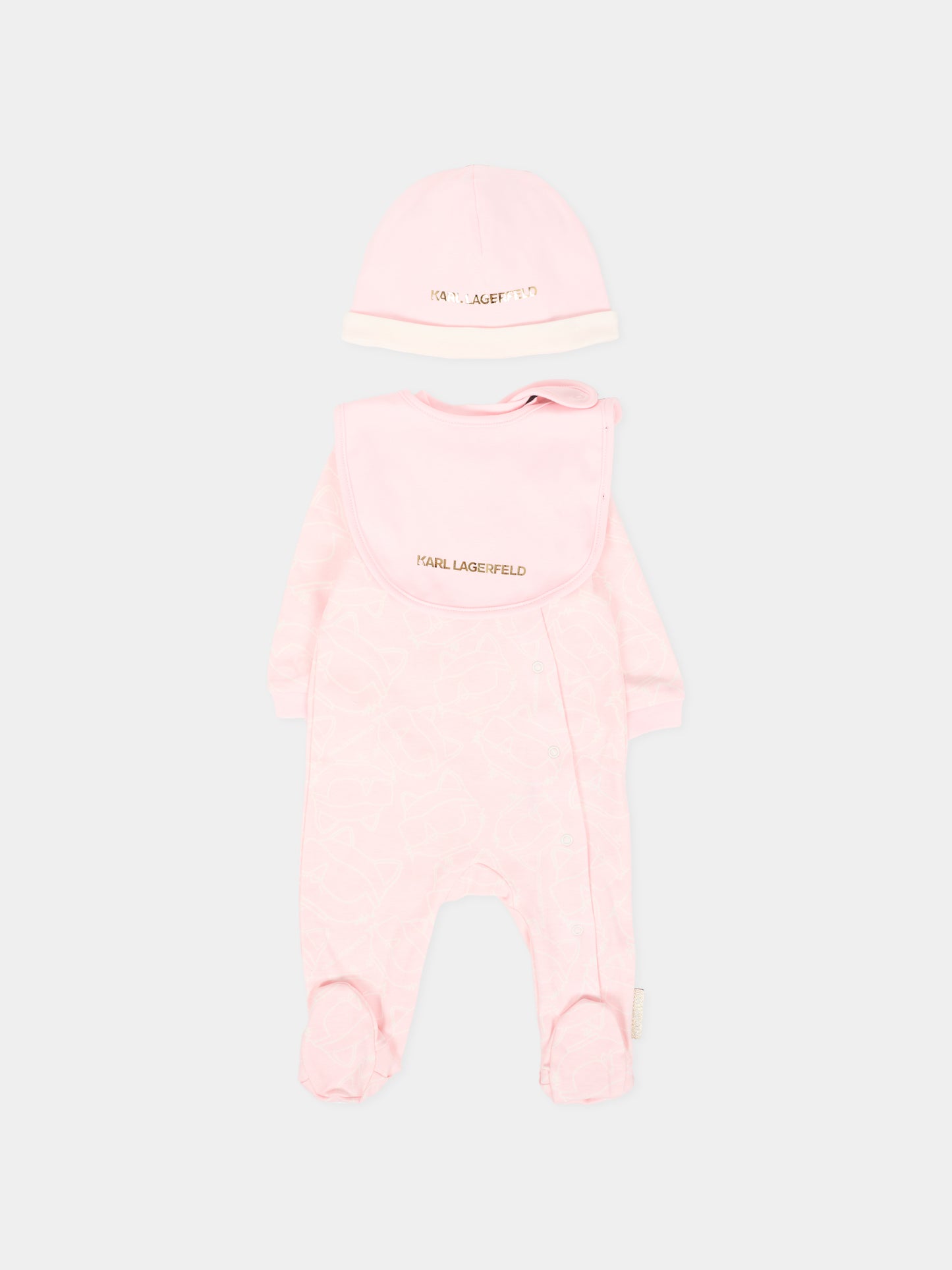 Set tutina rosa per neonata con Choupette,Karl Lagerfeld Kids,Z30968 N74