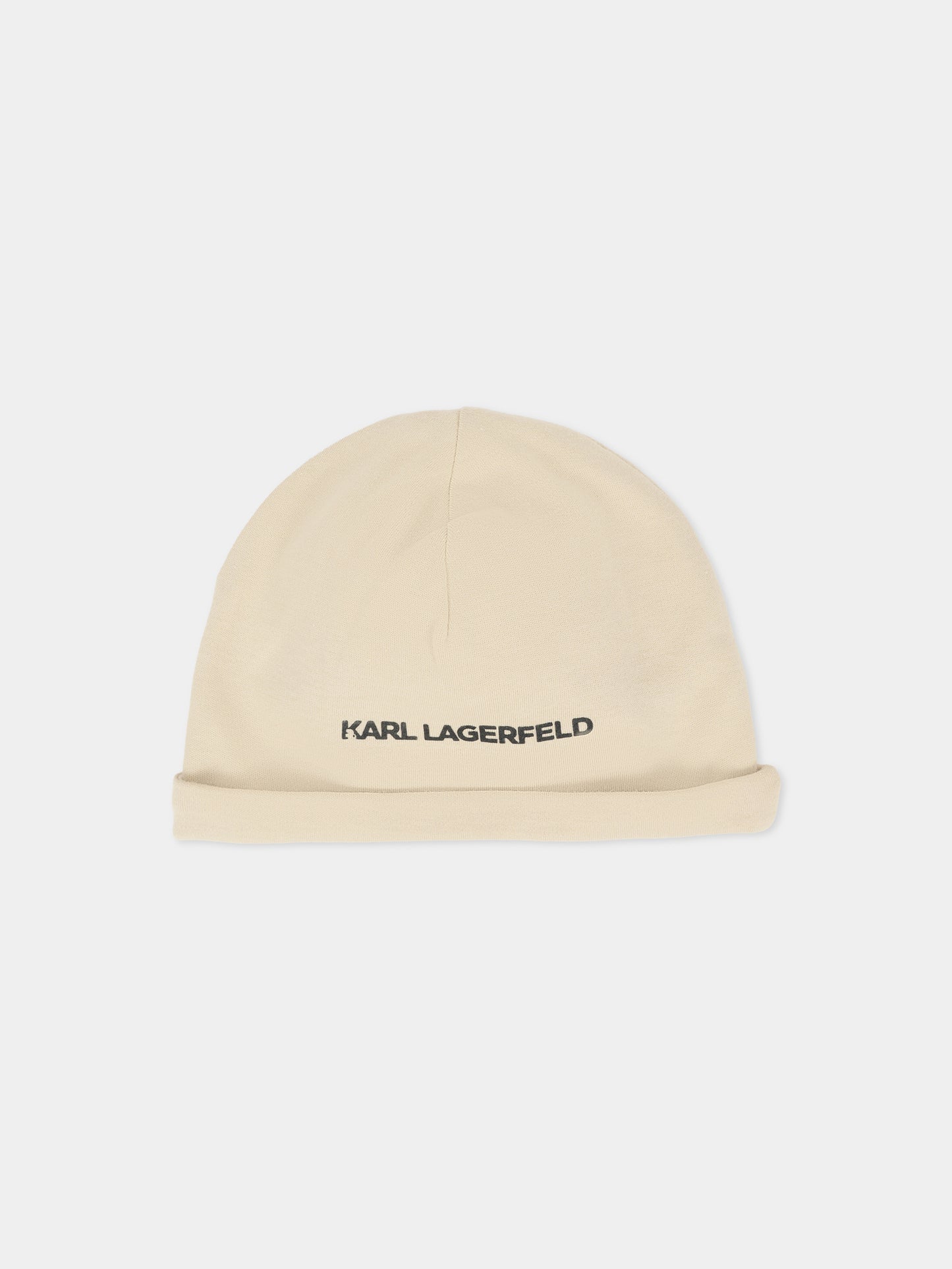 Set tutina beige per neonato con Karl Lagerfeld e logo,Karl Lagerfeld Kids,Z30974 211