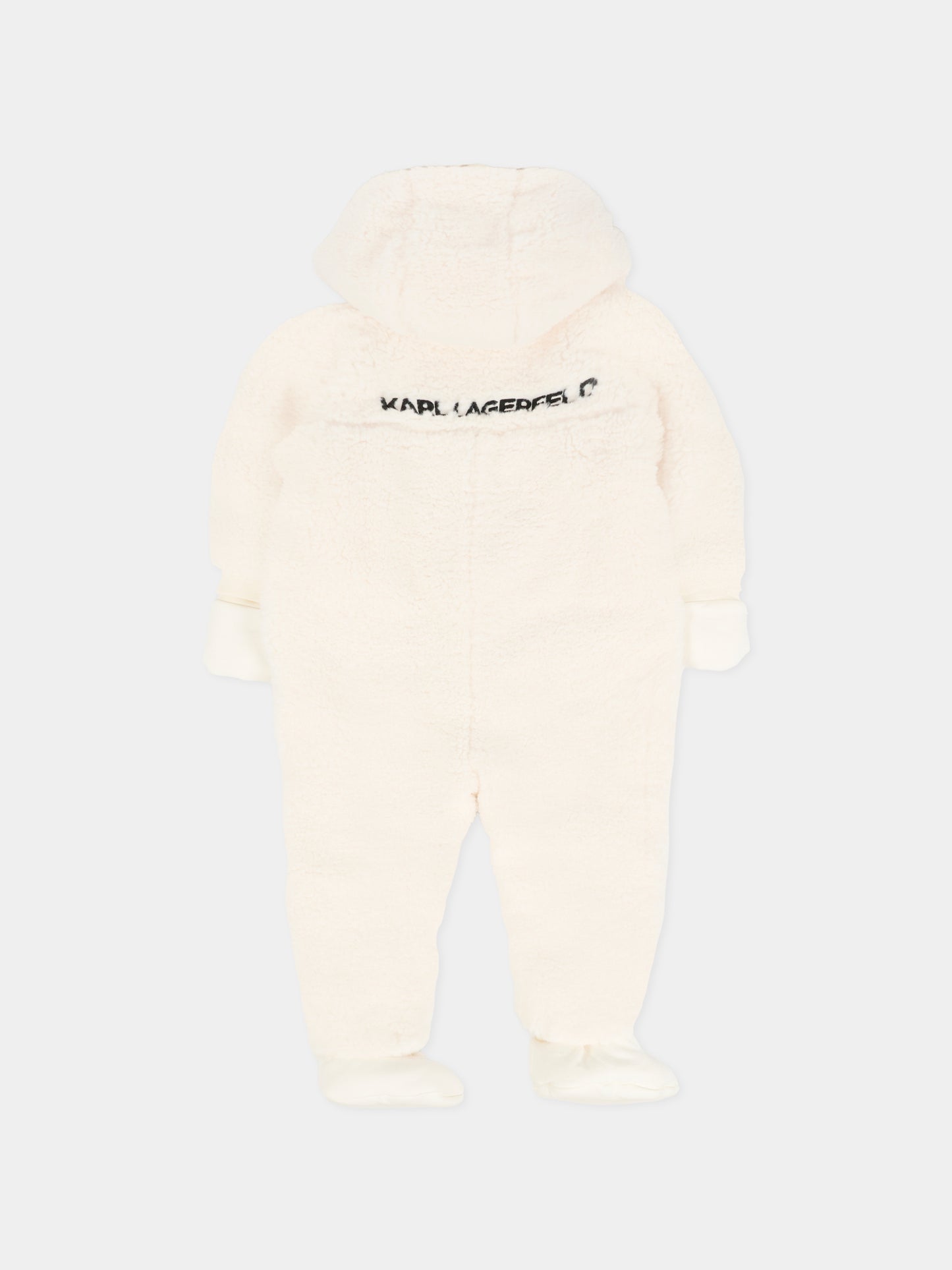 Tuta da neve avorio per neonati con logo ricamato,Karl Lagerfeld Kids,Z30975 195