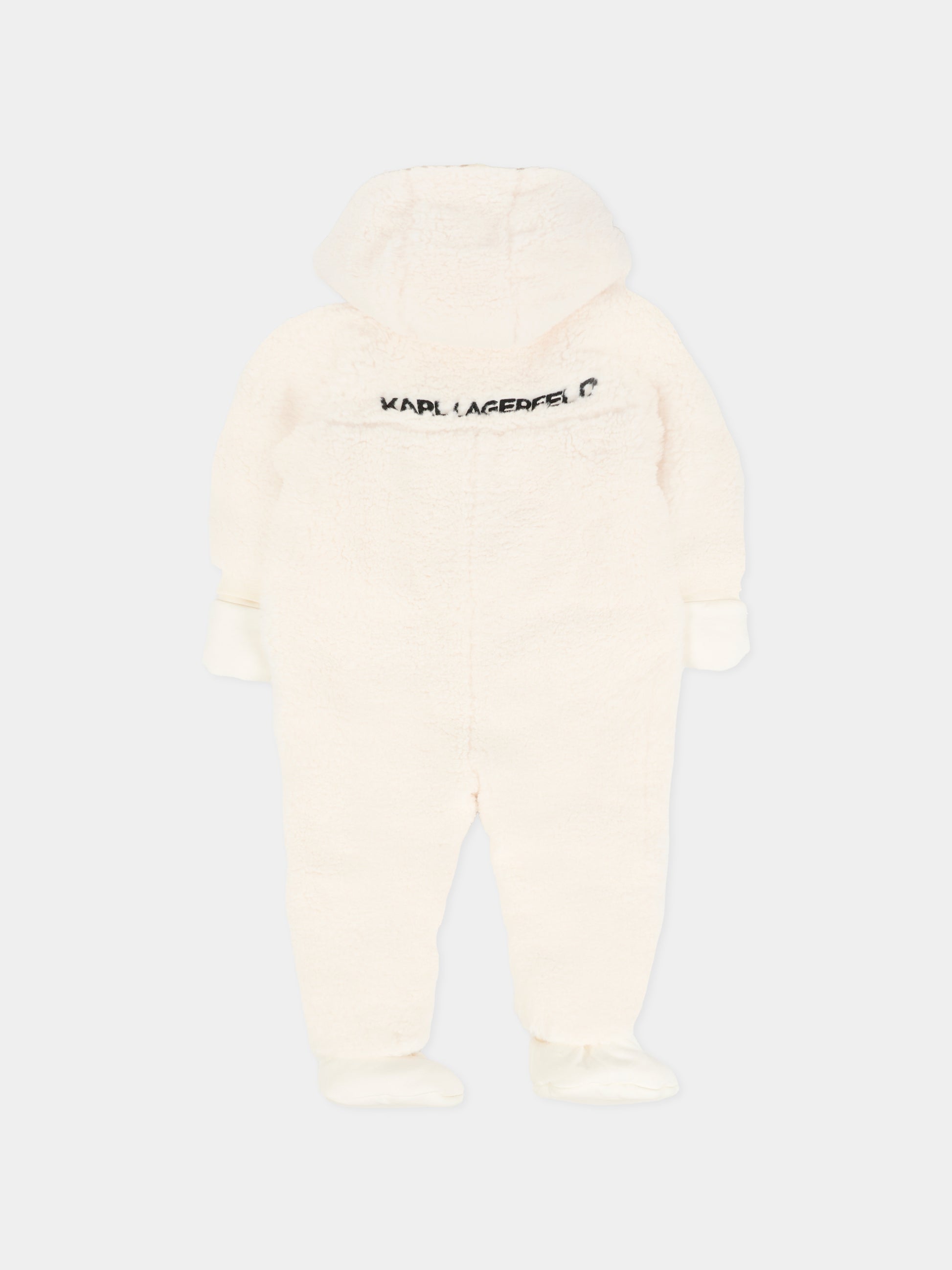 Tuta da neve avorio per neonati con logo ricamato,Karl Lagerfeld Kids,Z30975 195
