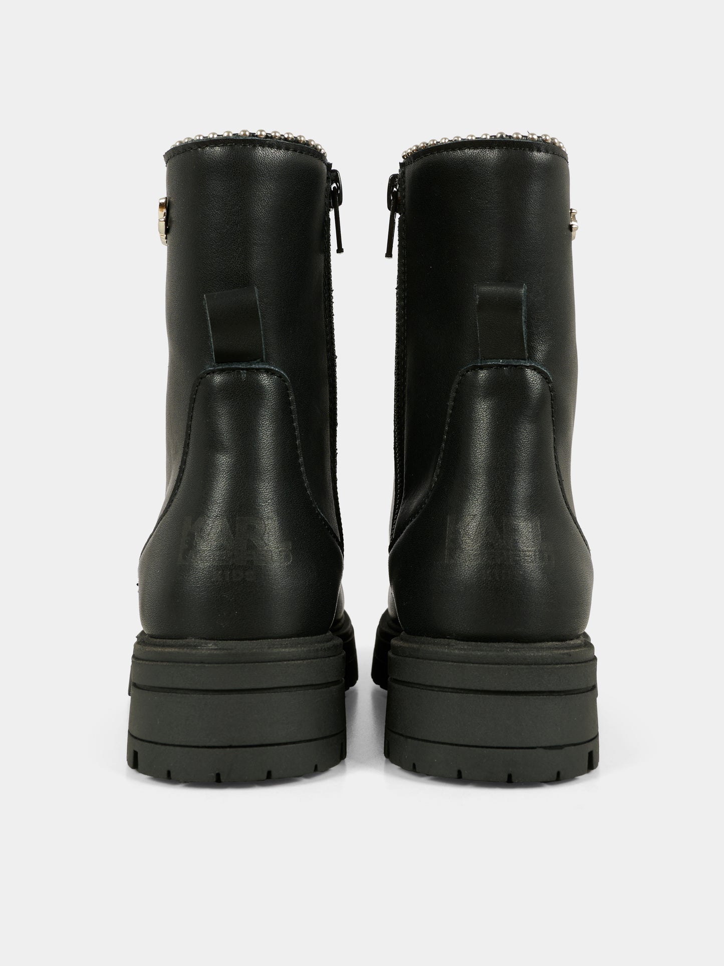 Anfibi neri per bambina con logo,Karl Lagerfeld Kids,Z30983 09B