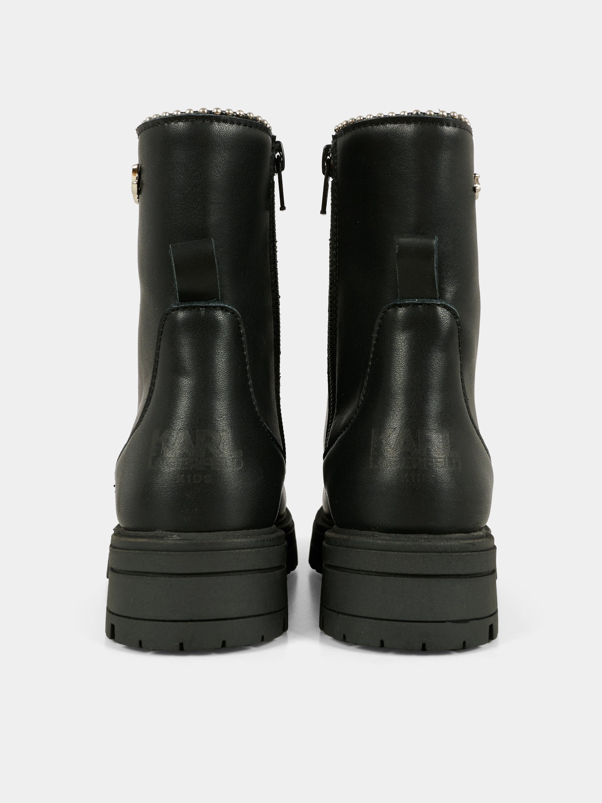 Anfibi neri per bambina con logo,Karl Lagerfeld Kids,Z30983 09B