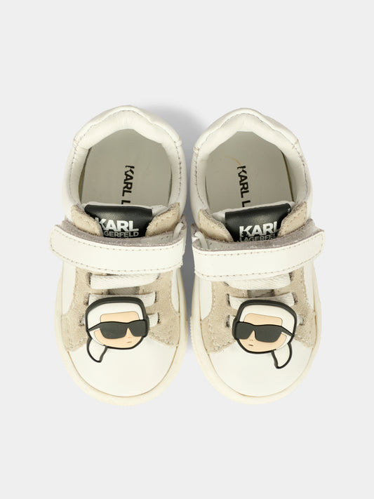 Sneakers bianche per neonati e bambini con Karl,Karl Lagerfeld Kids,Z30991 10P