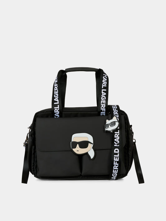 Borsa mamma nera con Karl Lagerfeld e logo,Karl Lagerfeld Kids,Z30999 09B