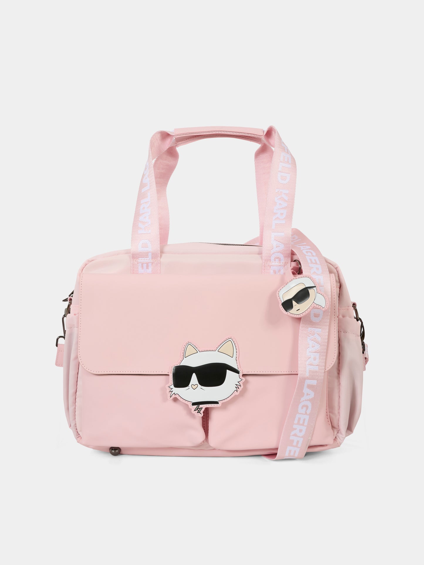 Borsa mamma rosa per neonata con Choupette e logo,Karl Lagerfeld Kids,Z30999 45S