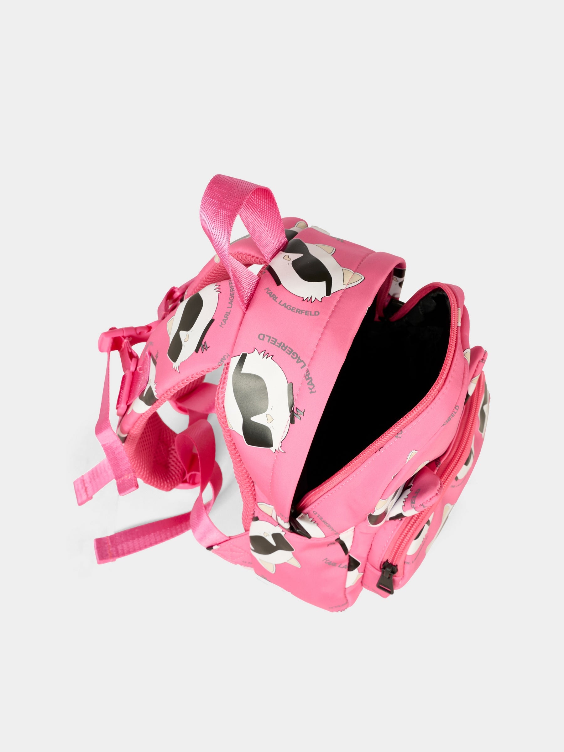 Zaino fucsia per neonata con Choupette,Karl Lagerfeld Kids,Z31005 48V